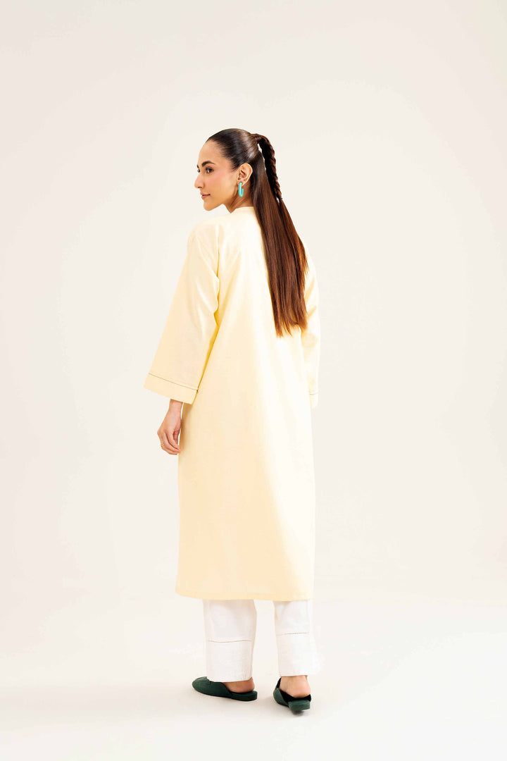 Yellow Karandi Embroidered Winter Shirt