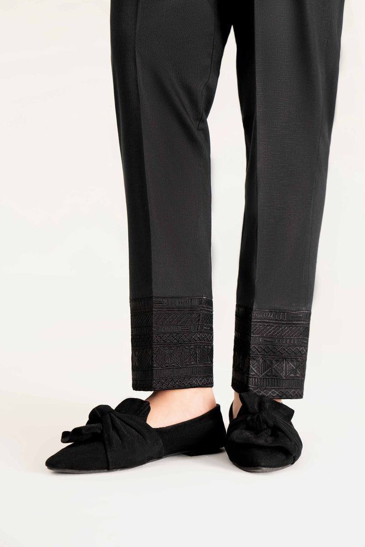 Black Karandi Embroidered Winter Trousers