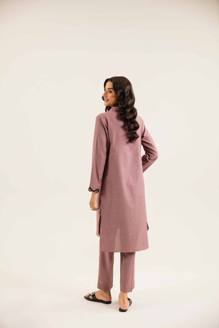 2 Piece Basic Yarn Dyed Pink WInter Suit