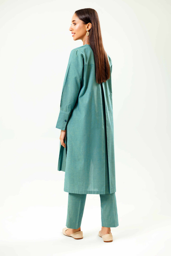 Yarn Dyed Teal Basic Winter Co-ord Set