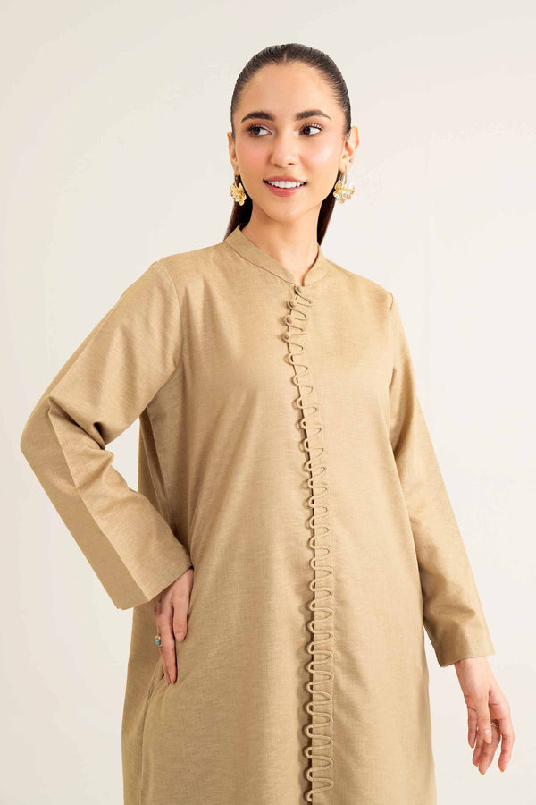 2 Piece Basic Beige Karandi Winter Co-Ord Set