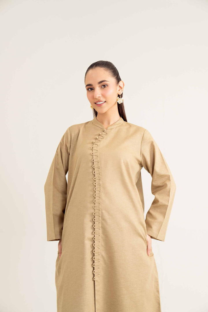 2 Piece Basic Beige Karandi Winter Co-Ord Set