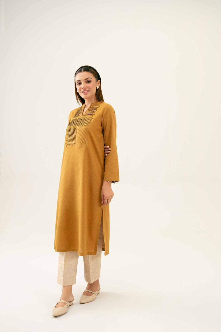 Mustard Karandi Basic Winter Shirt