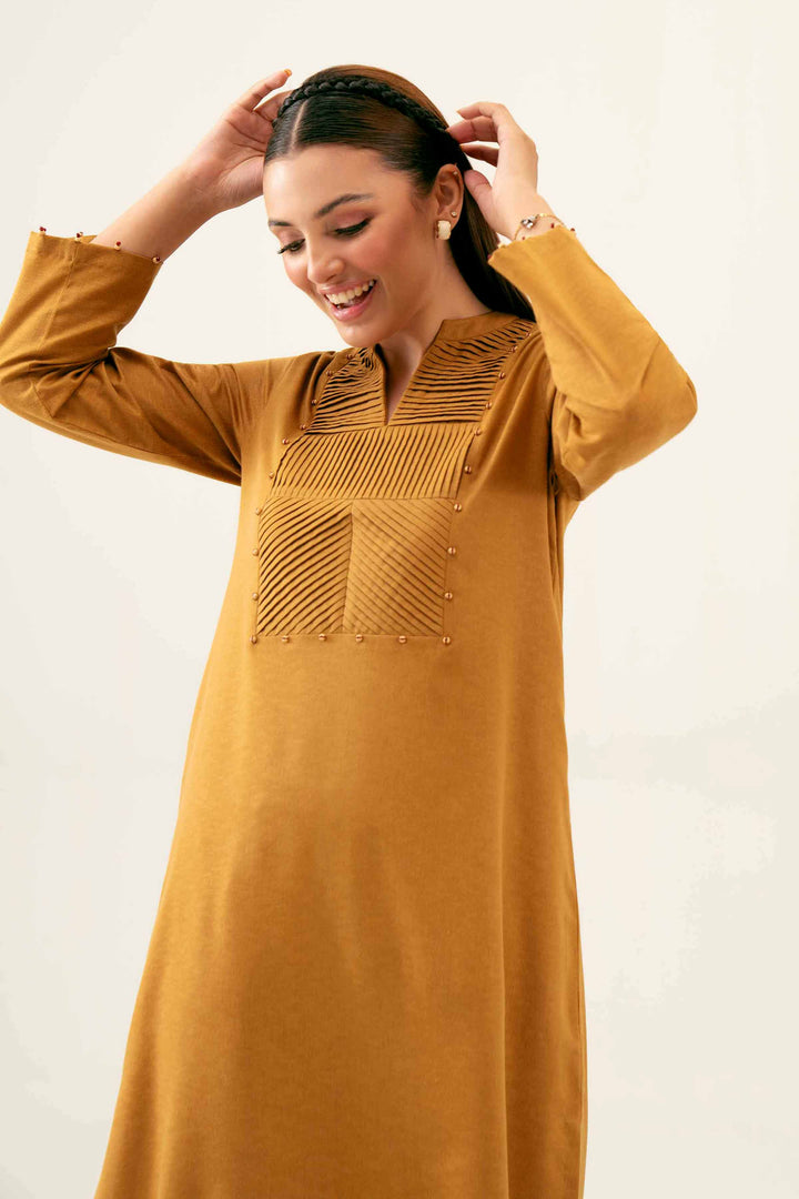 Mustard Karandi Basic Winter Shirt