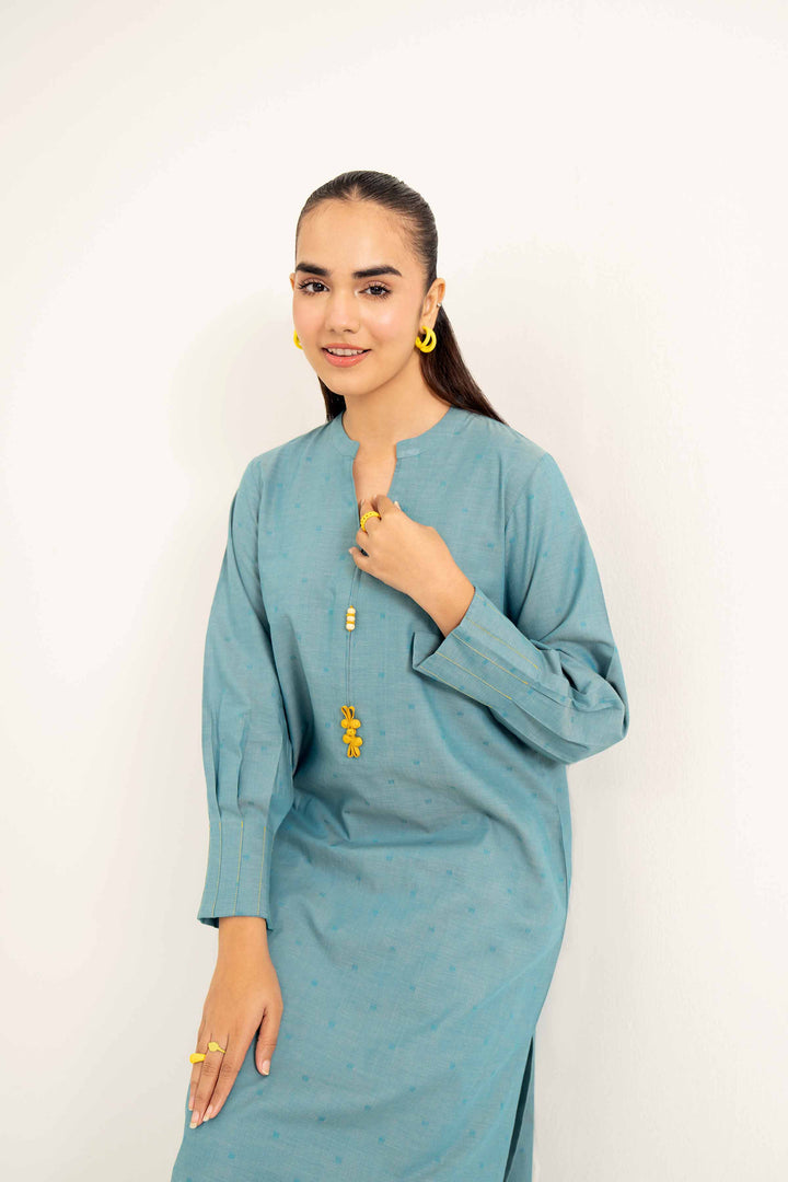 Sea Green Basic Yarn Dyed Winter Shirt