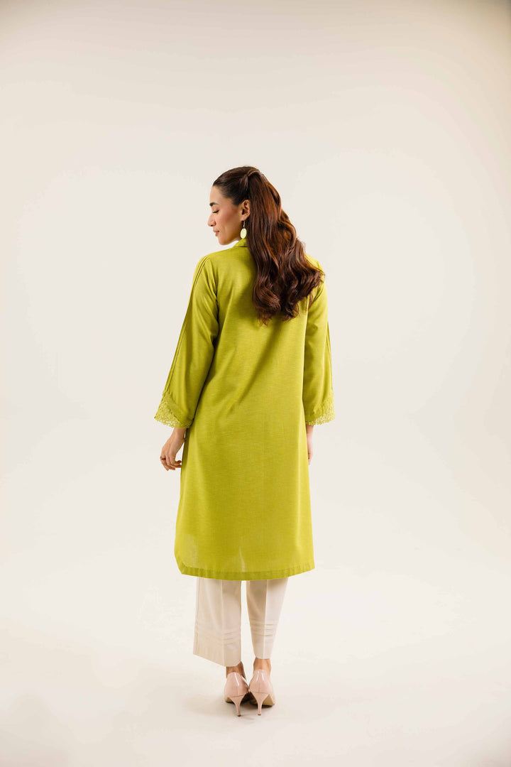 Light Green Karandi Basic Winter Shirt