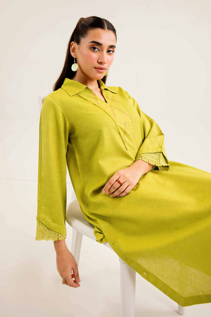 Light Green Karandi Basic Winter Shirt