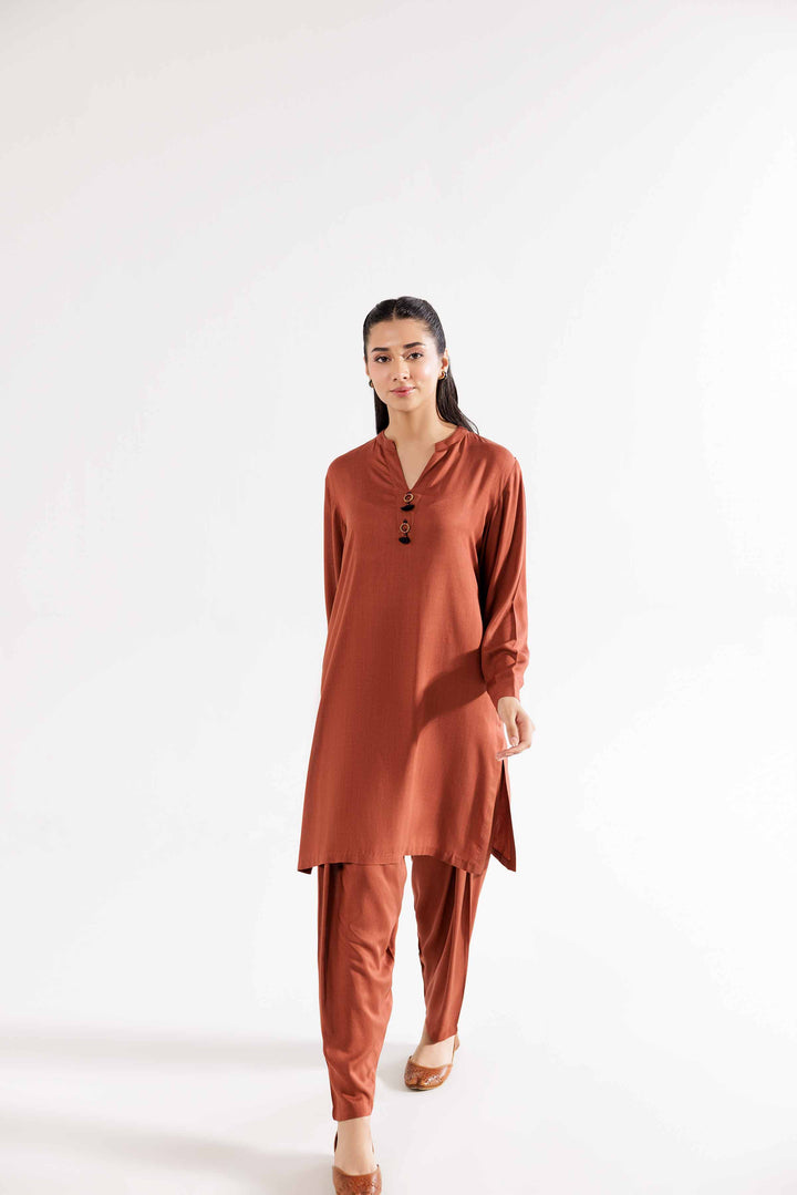 2 Piece Linen Rust Co-ord Set