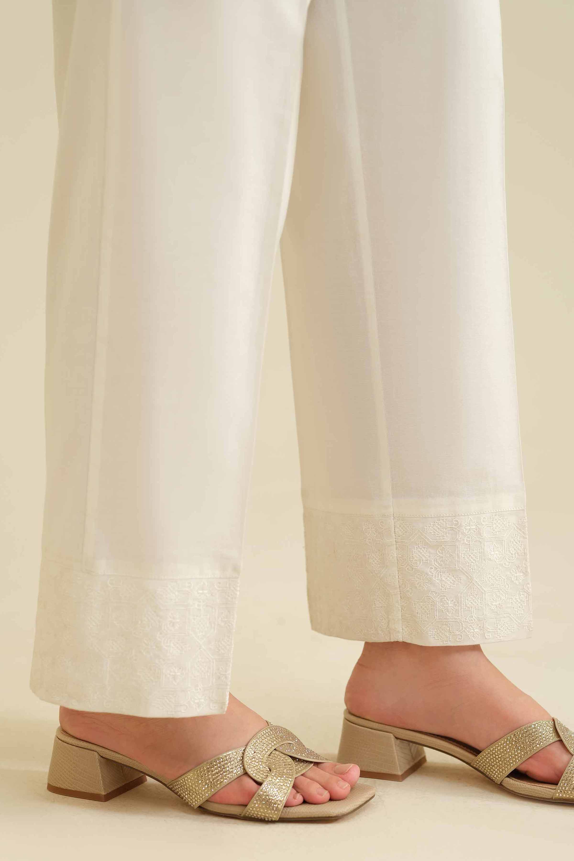 Embroidered Trousers - PW25-103 for Women - Pret Collection | Nishat | Shop Online
