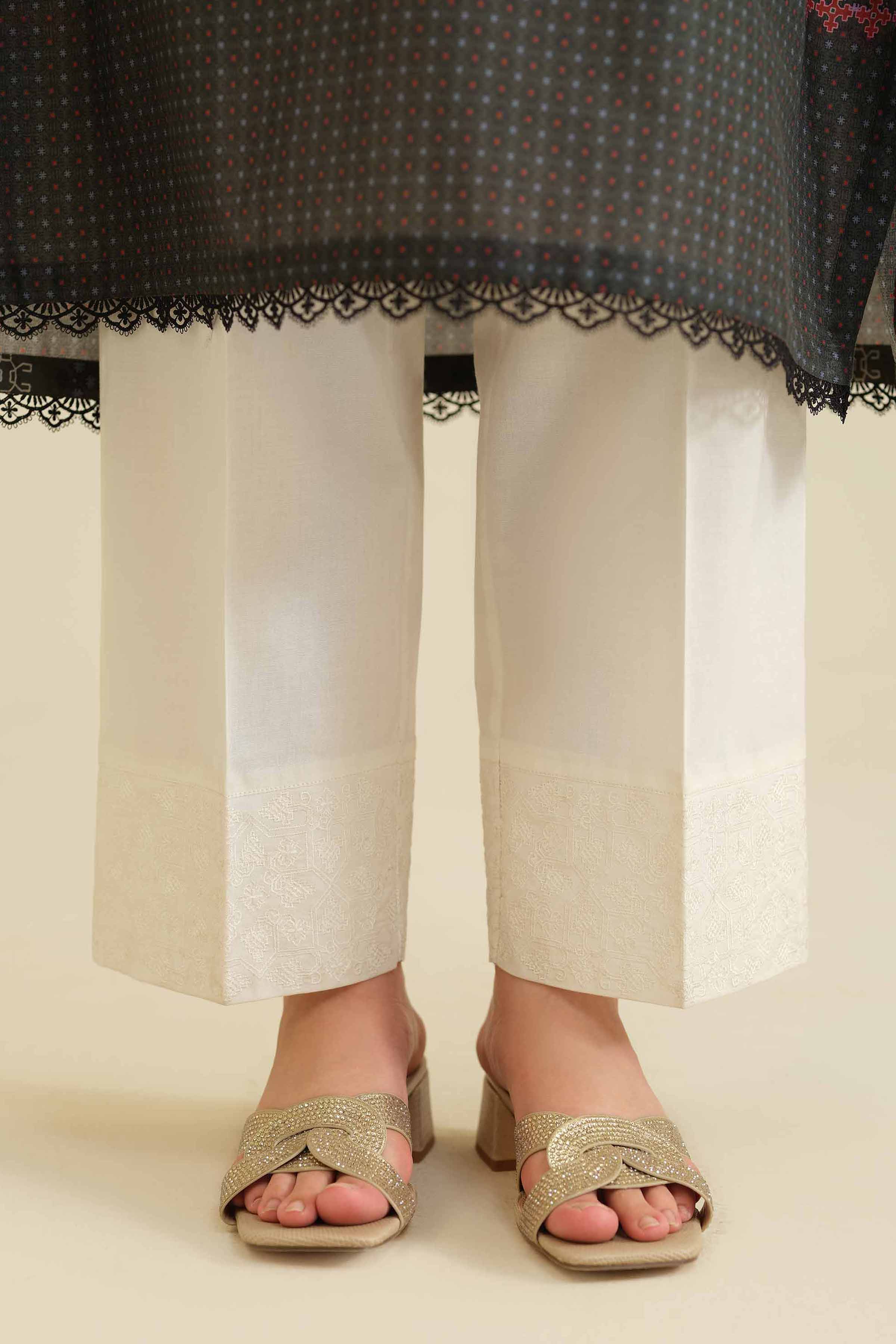 Embroidered Trousers - PW25-103 for Women - Pret Collection | Nishat | Shop Online