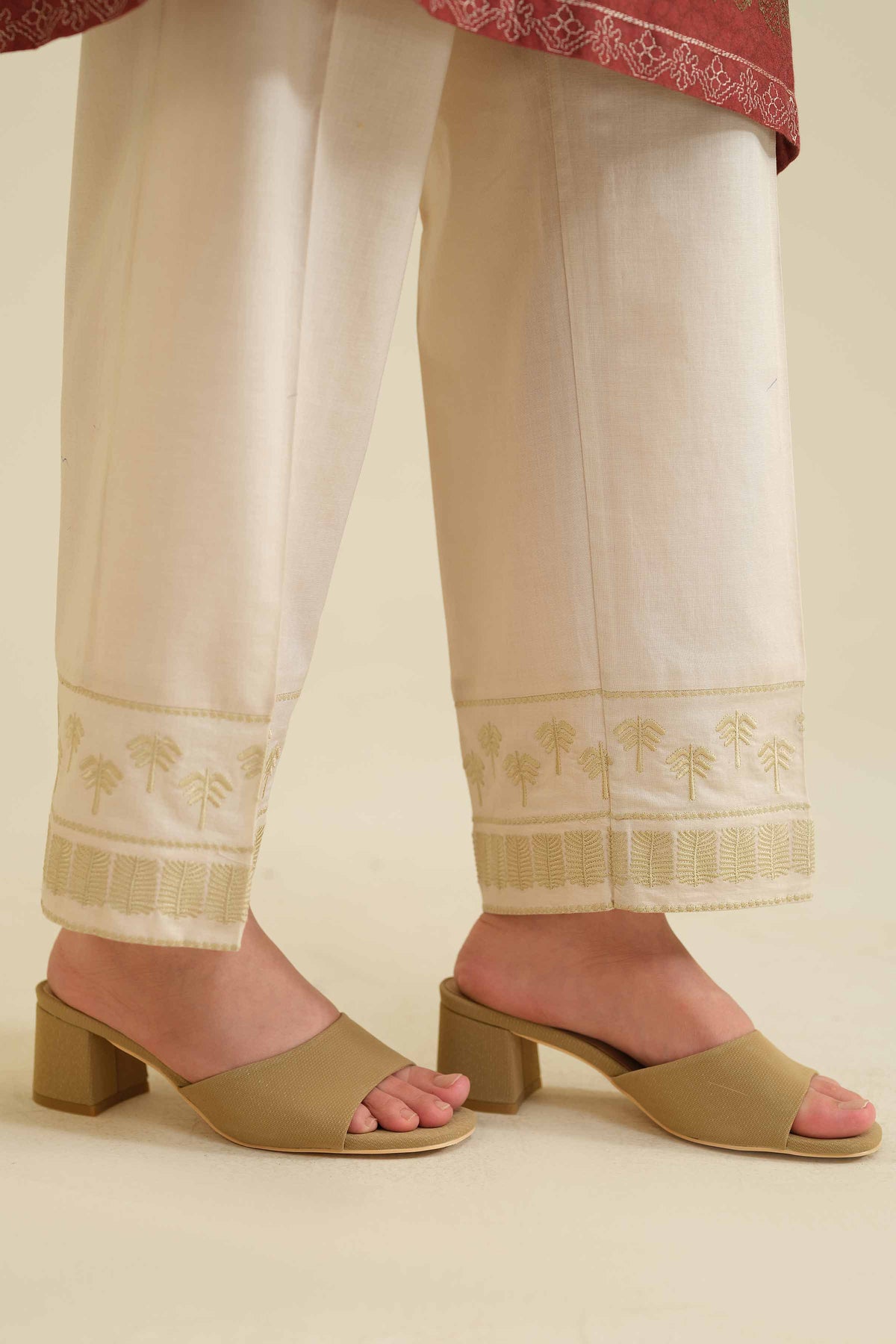 Embroidered Trousers - PW25-104 for Women - Pret Collection | Nishat | Shop Online