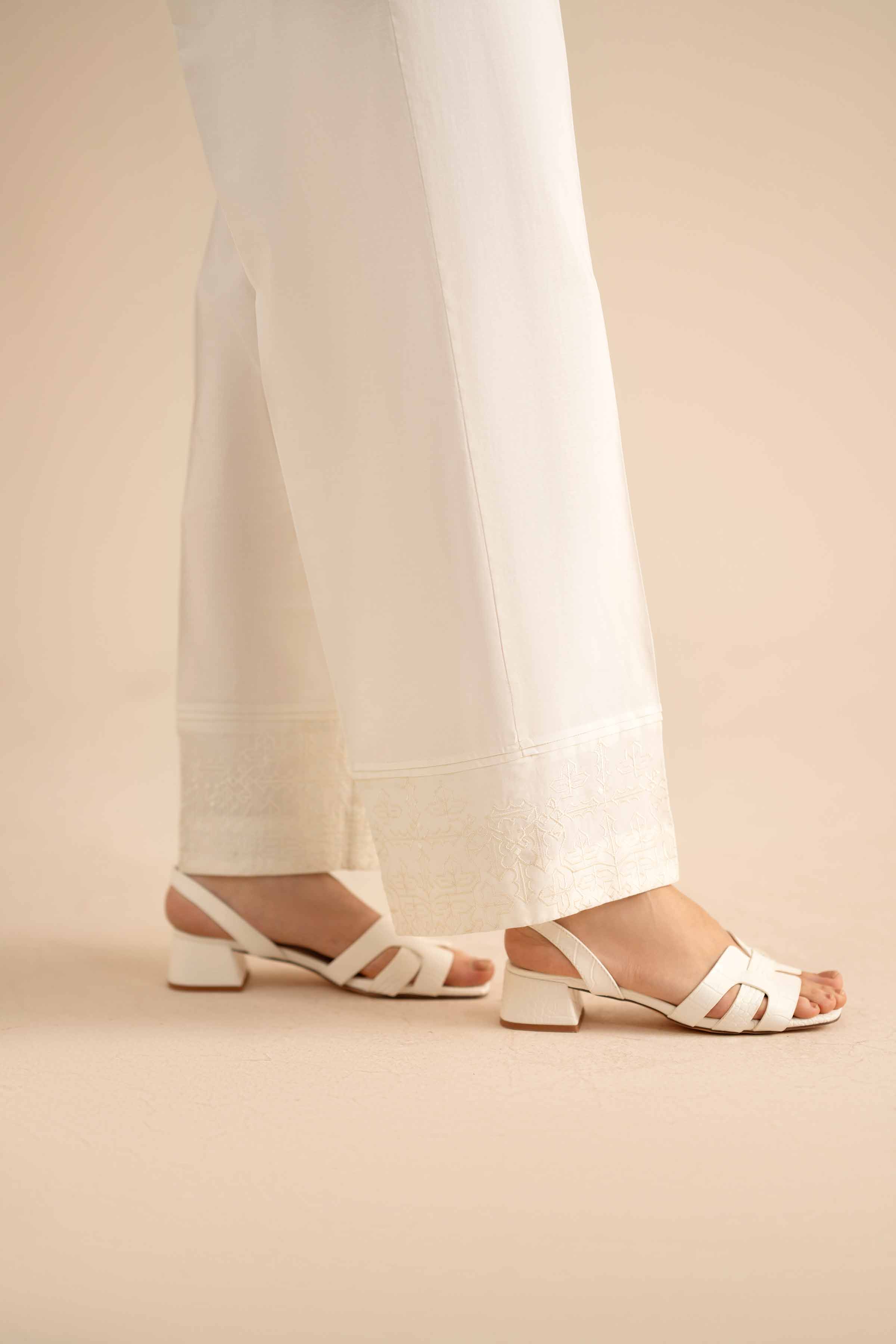 Embroidered Trousers - PW25-116 for Women - Pret Collection | Nishat | Shop Online
