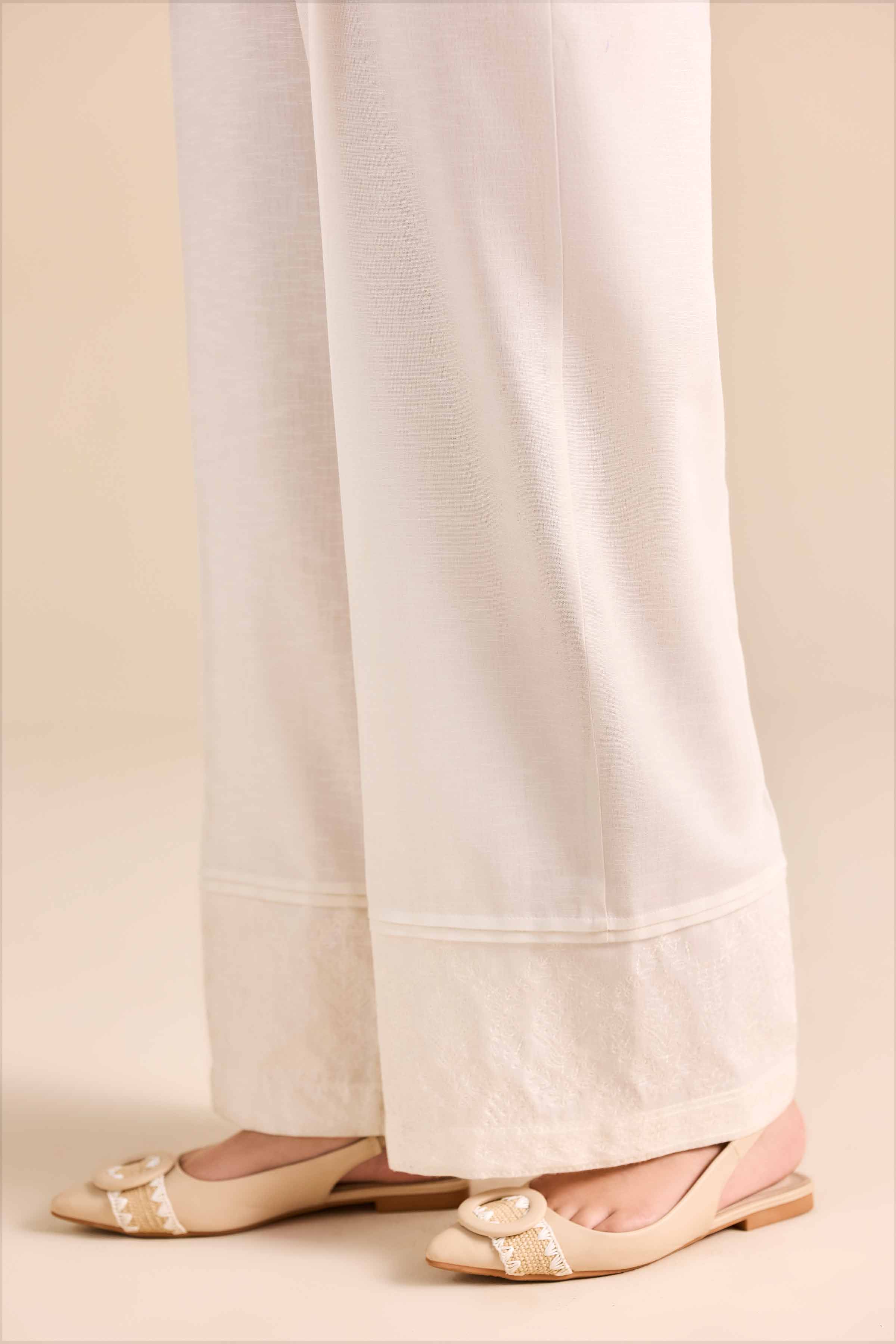Embroidered Trousers - PW25-117 for Women - Pret Collection | Nishat | Shop Online