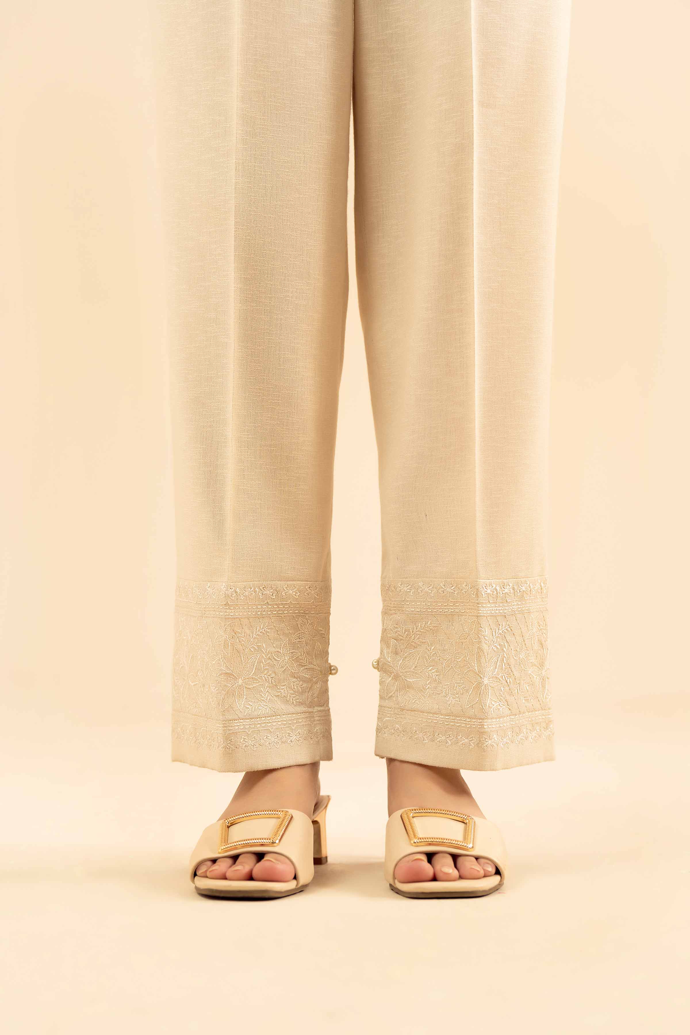 Embroidered Trousers - PW25-118 for Women - Pret Collection | Nishat | Shop Online