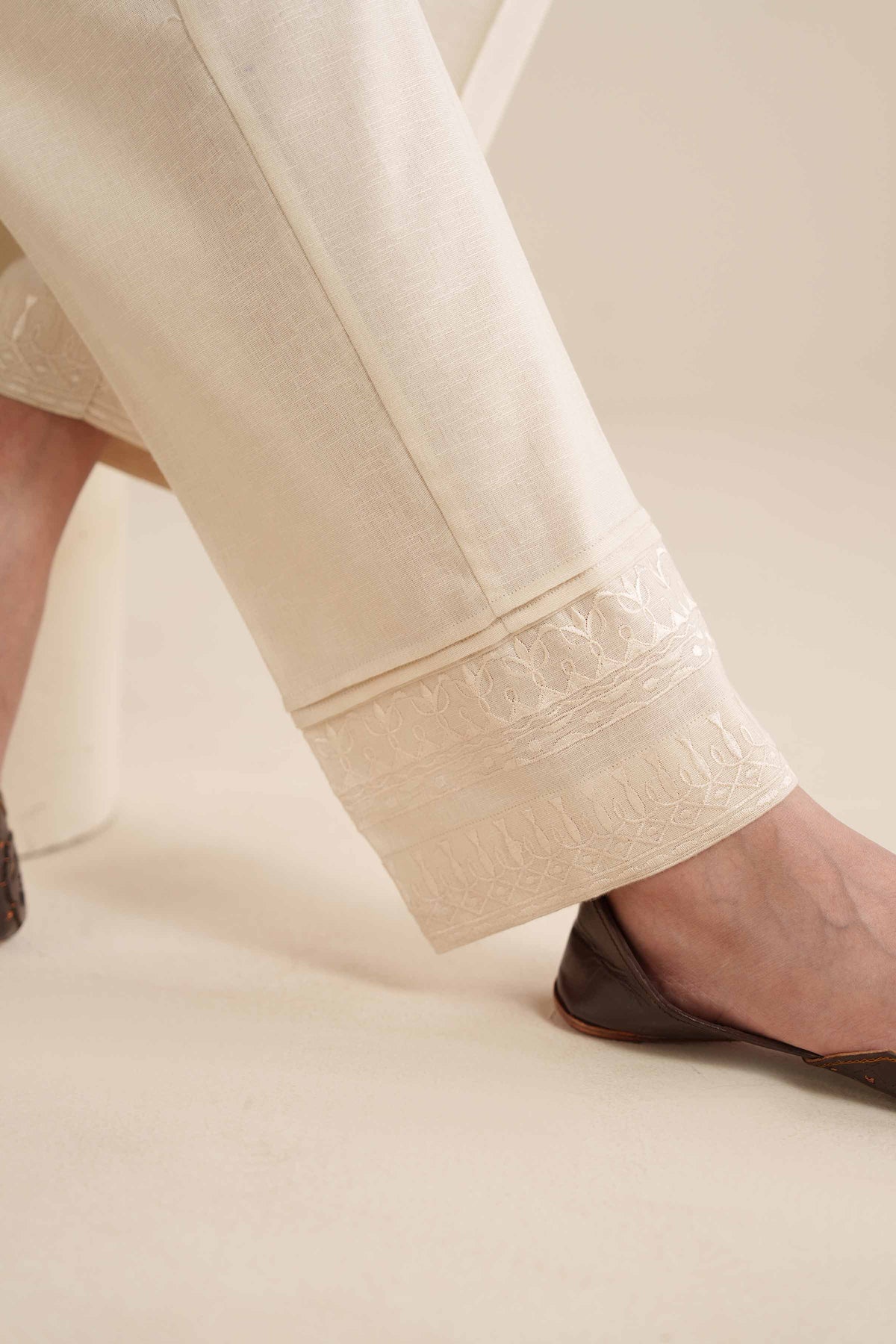 Embroidered Trousers - PW25-125 for Women - Pret Collection | Nishat | Shop Online