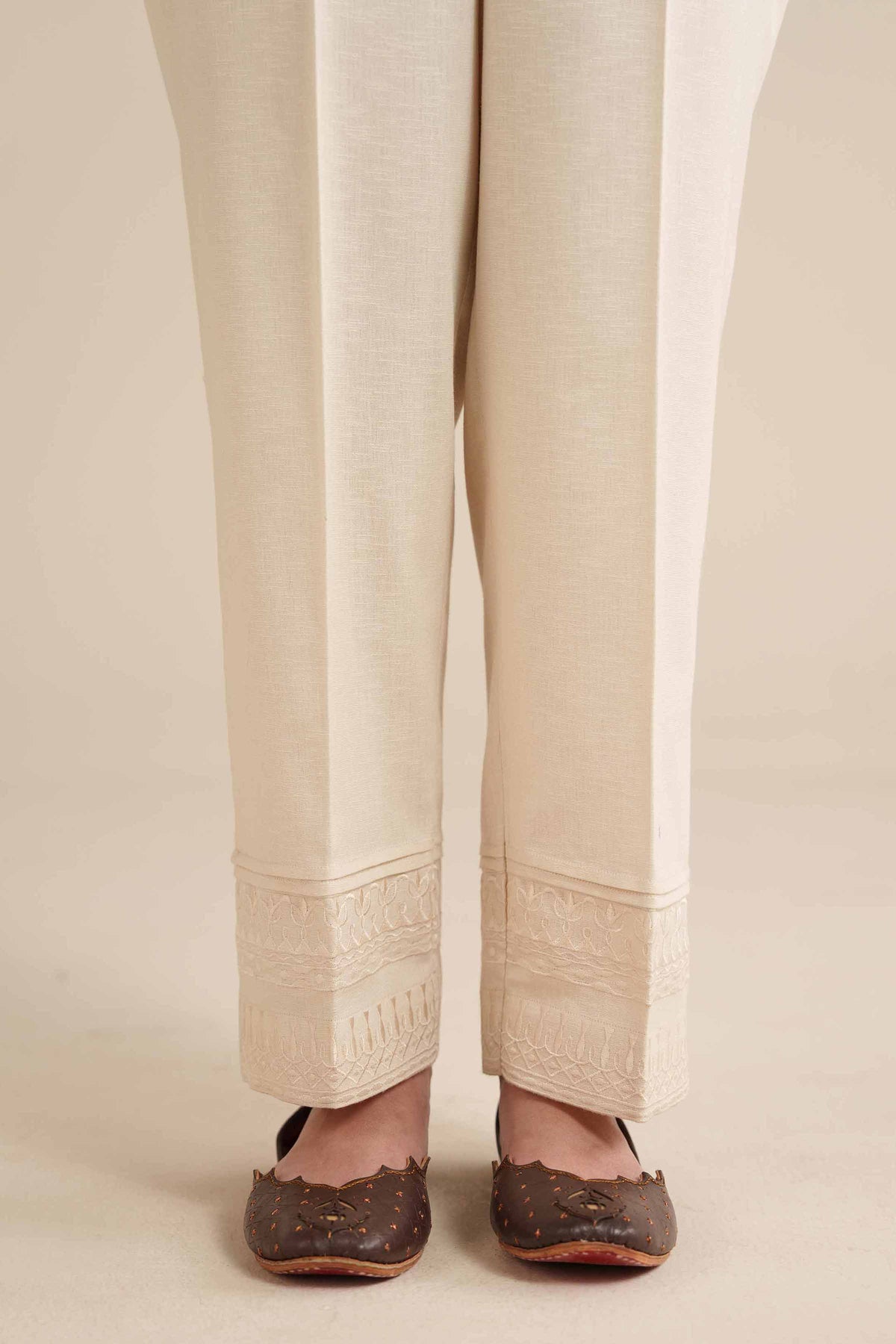 Embroidered Trousers - PW25-125 for Women - Pret Collection | Nishat | Shop Online