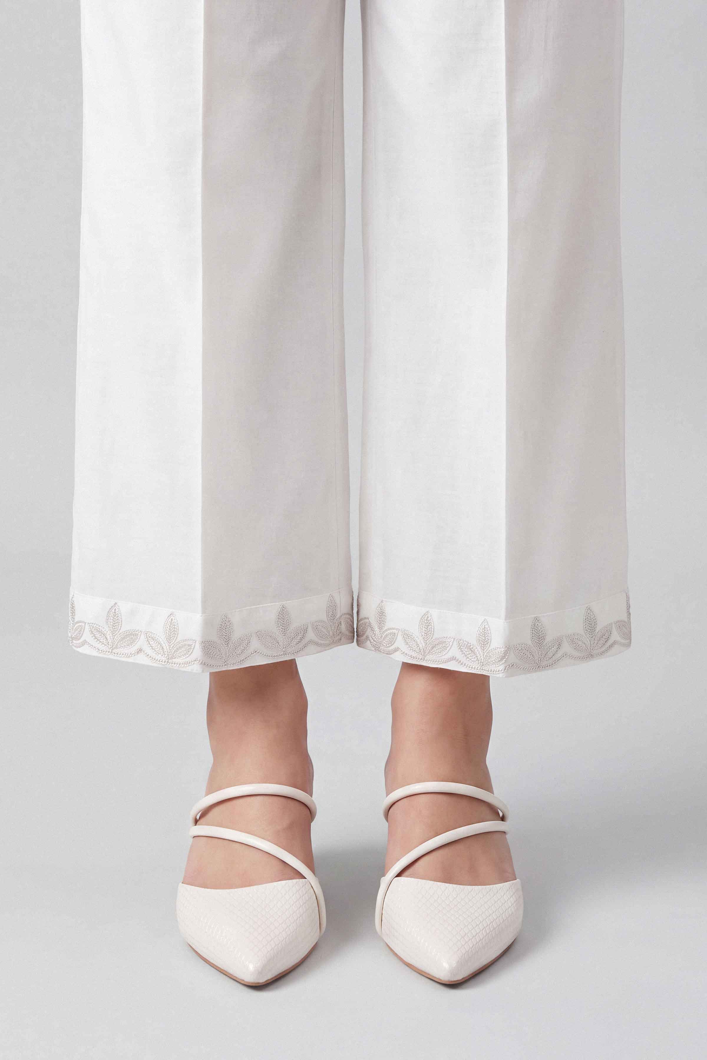 Solid Trousers - PW25-139 for Women - Pret Collection | Nishat | Shop Online 