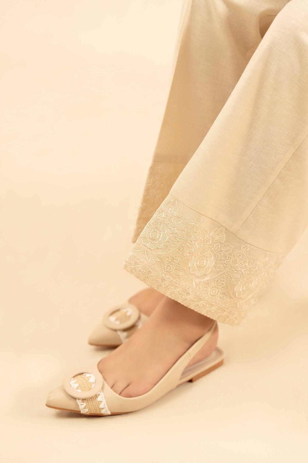 Embroidered Trousers - PW25-143 for Women - Pret Collection | Nishat | Shop Online