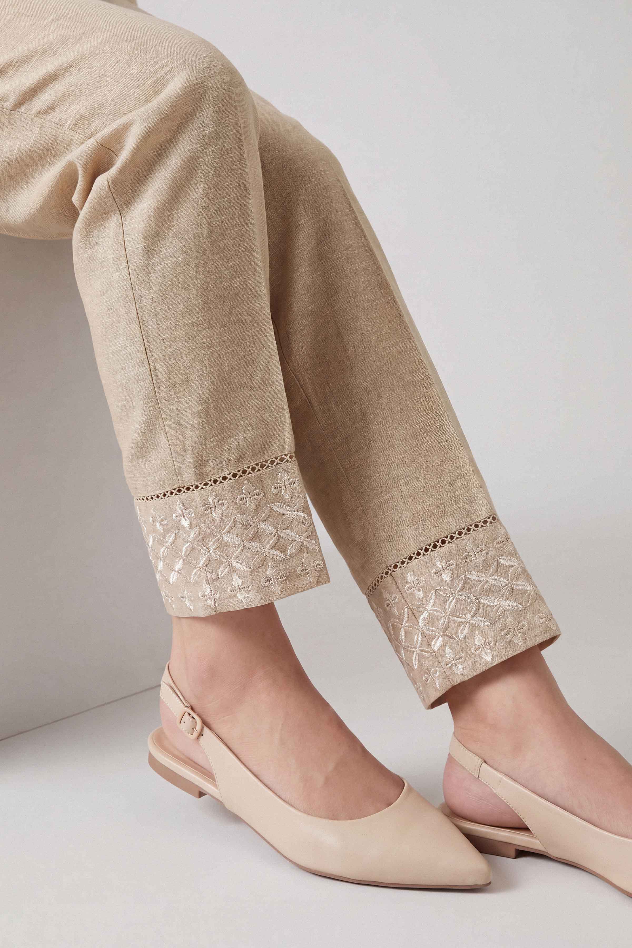 Embroidered Trousers - PW25-147 for Women - Pret Collection | Nishat | Shop Online 