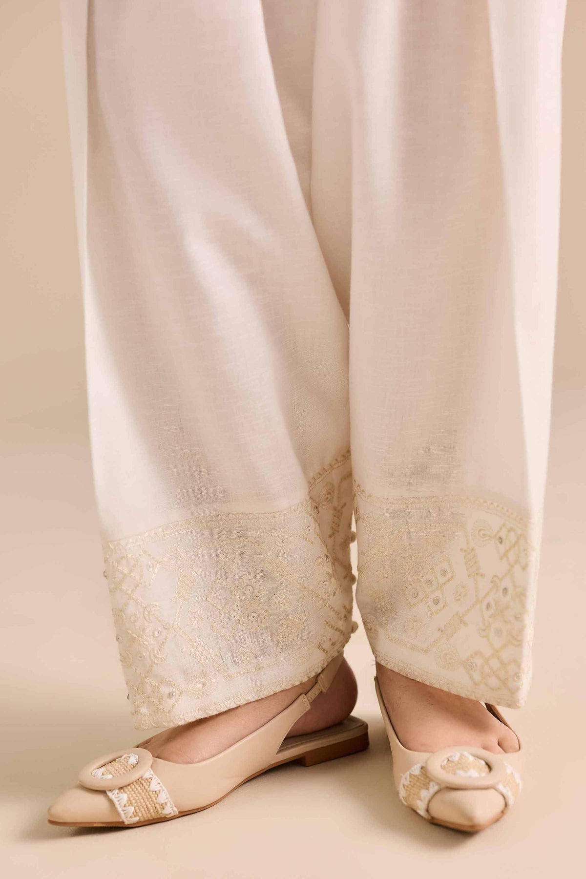 Embroidered Shalwar - PW25-163 for Women - Pret Collection | Nishat | Shop Online