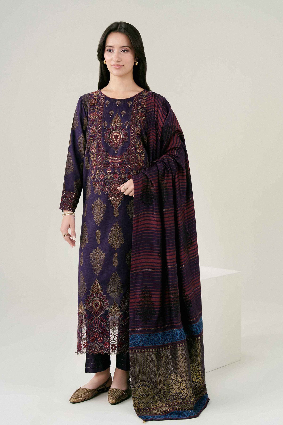 3 PIECE - EMBROIDERED SUIT - PW25-177 for Women - Pret Collection | Nishat | Shop Online
