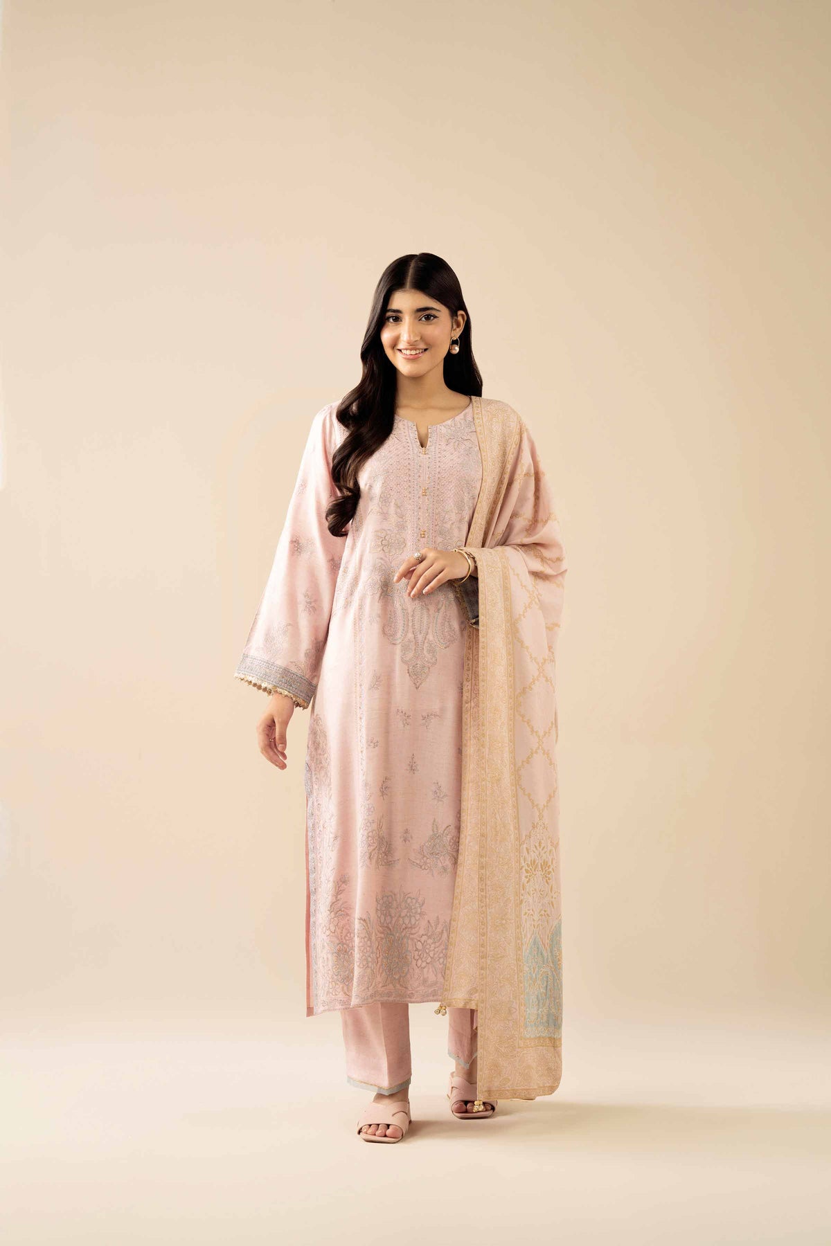 3 Piece - Embroidered Suit - PW25-182
