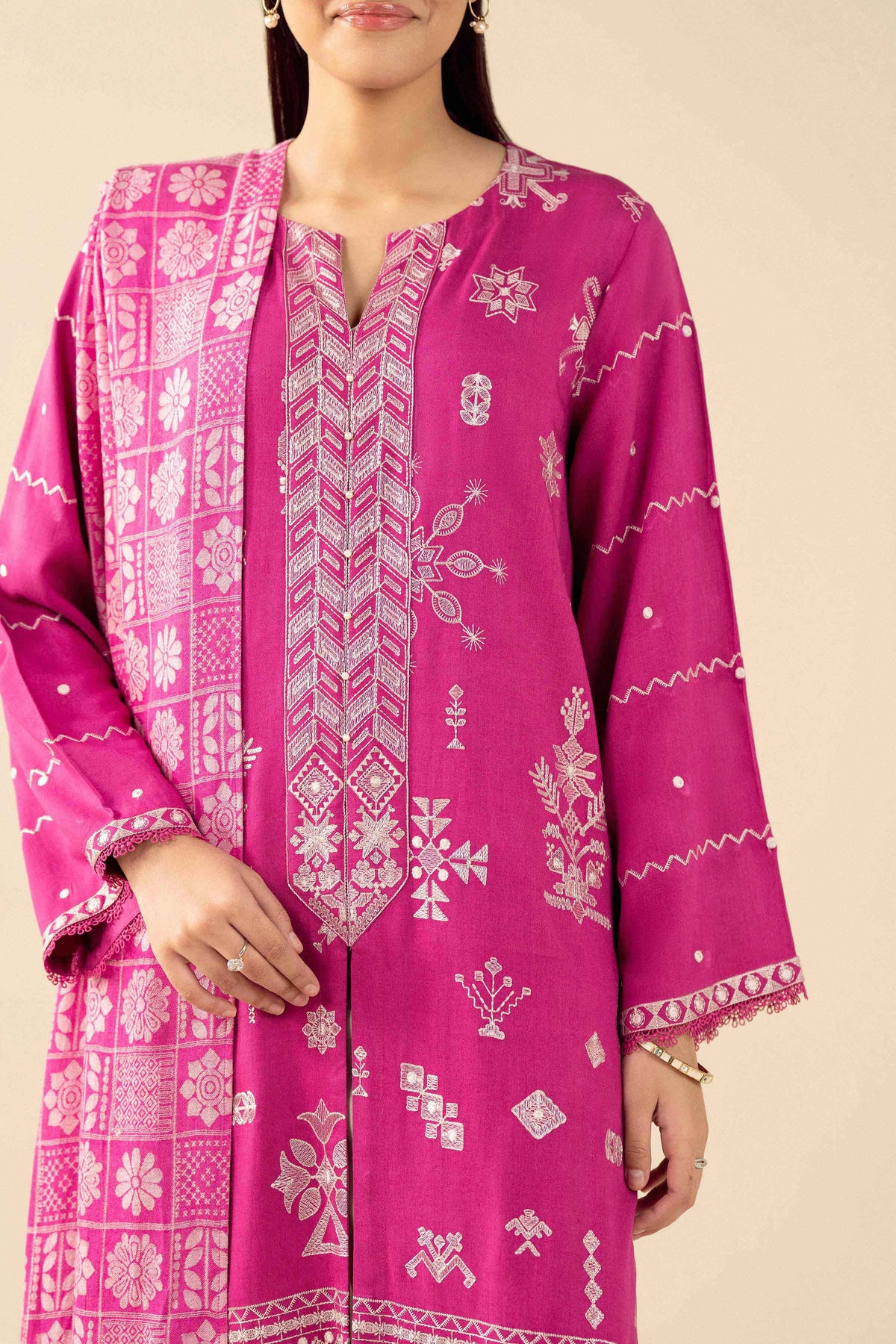 2 Piece - Printed Embroidered Suit - PW25-185 for Women - Pret Collection | Nishat | Shop Online 