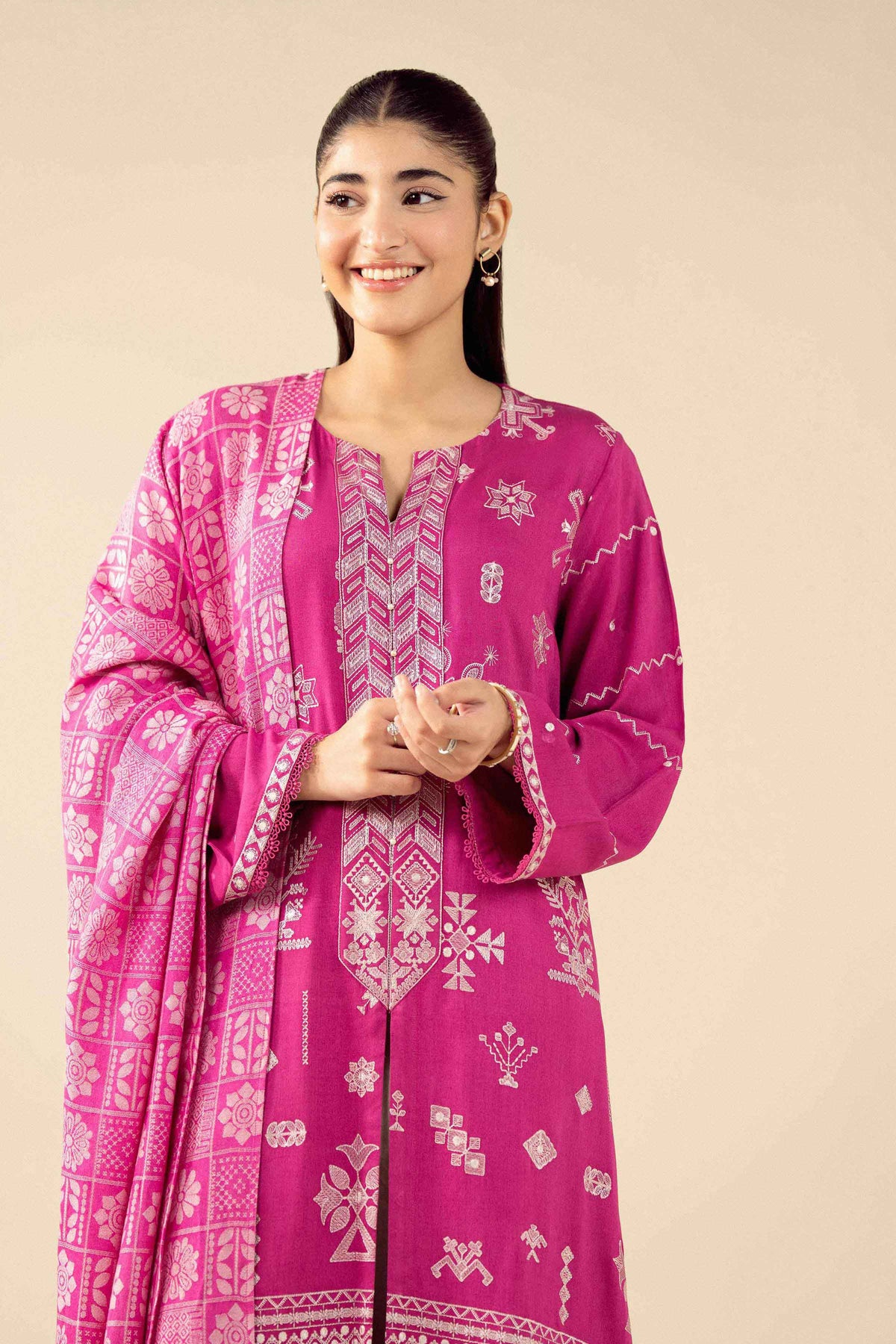 2 Piece - Printed Embroidered Suit - PW25-185 for Women - Pret Collection | Nishat | Shop Online 