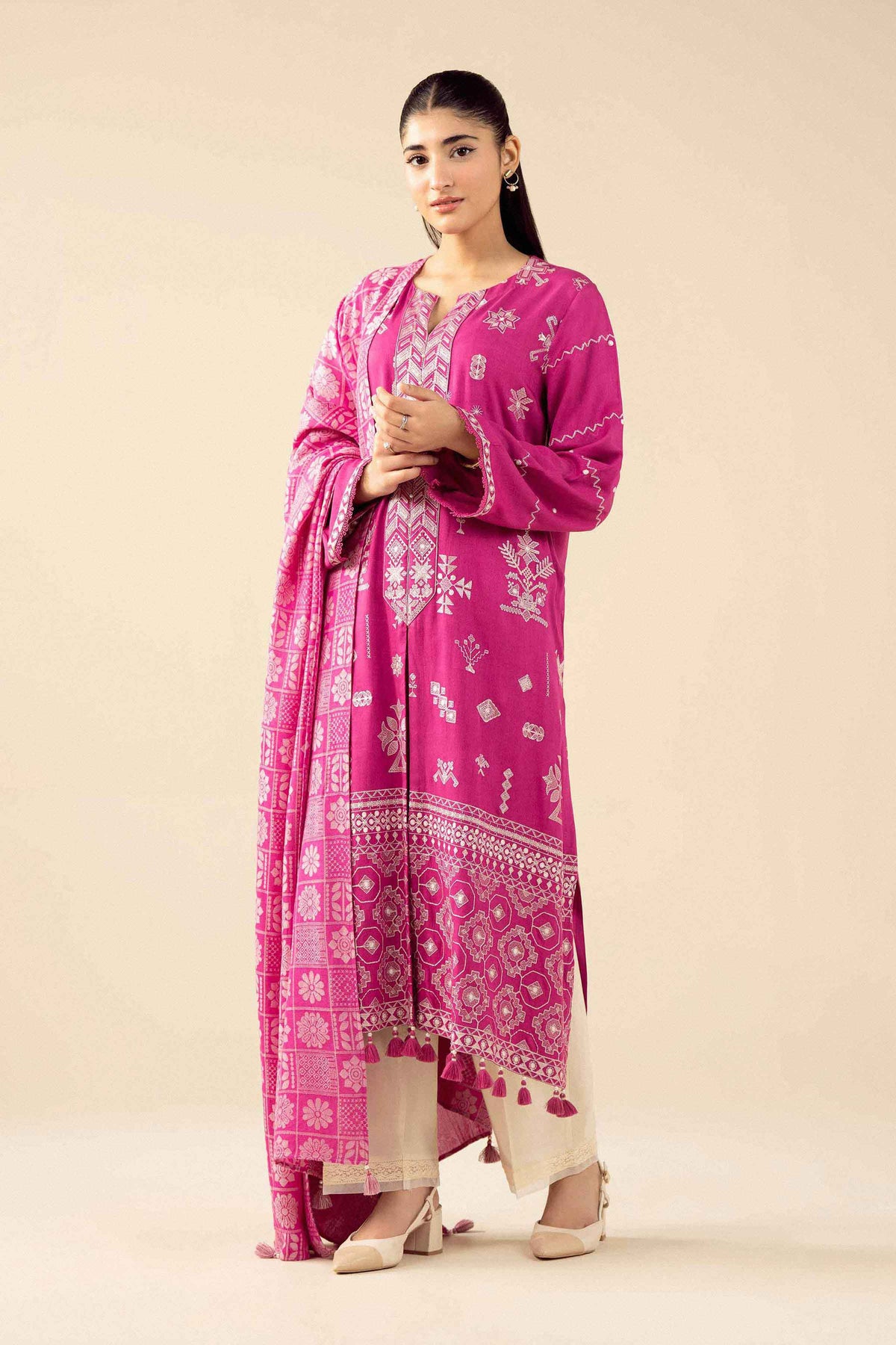 2 Piece - Printed Embroidered Suit - PW25-185 for Women - Pret Collection | Nishat | Shop Online 