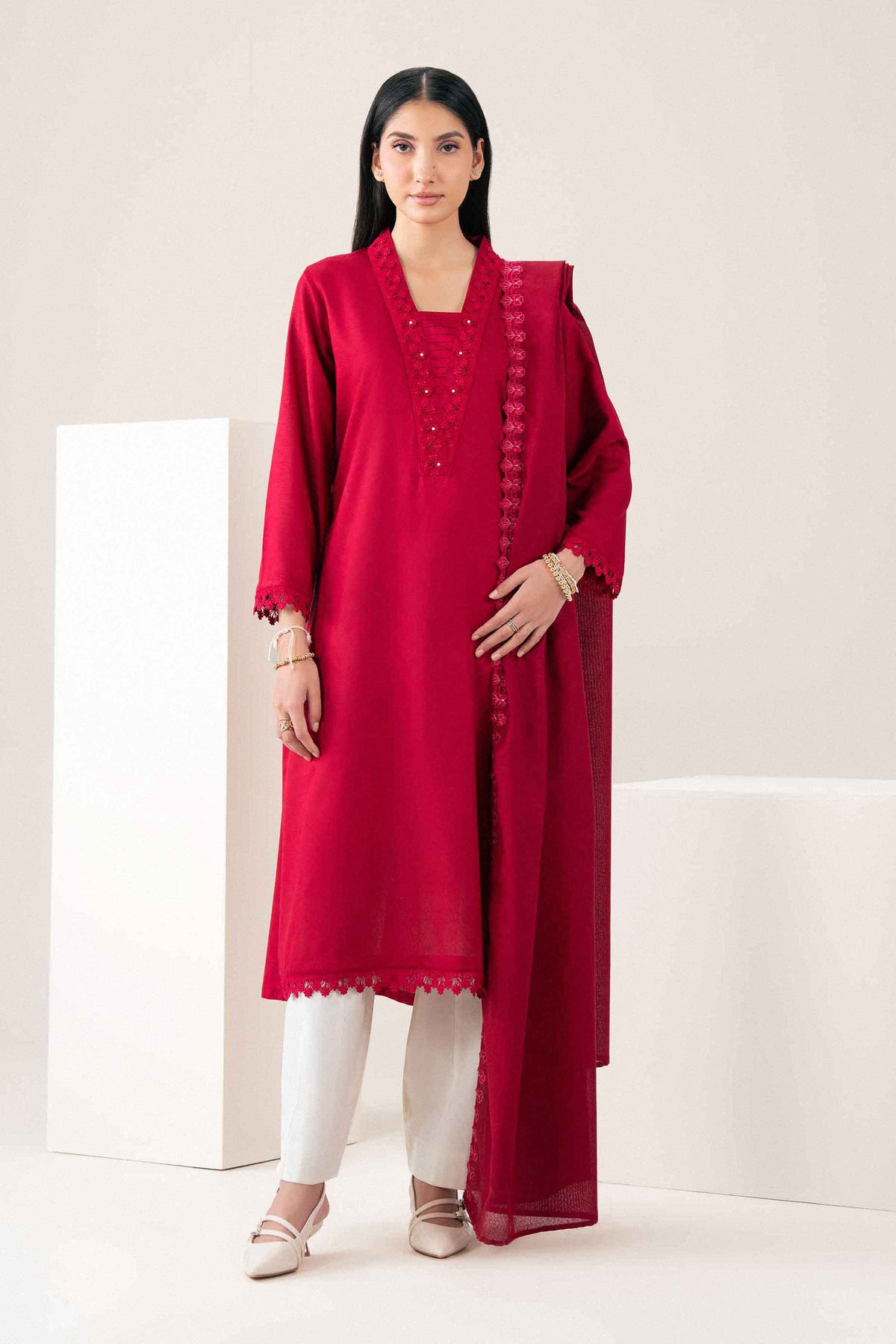2 Piece - Embroidered Suit - PW25-196 for Women -  Pret Collection | Nishat | Shop Online