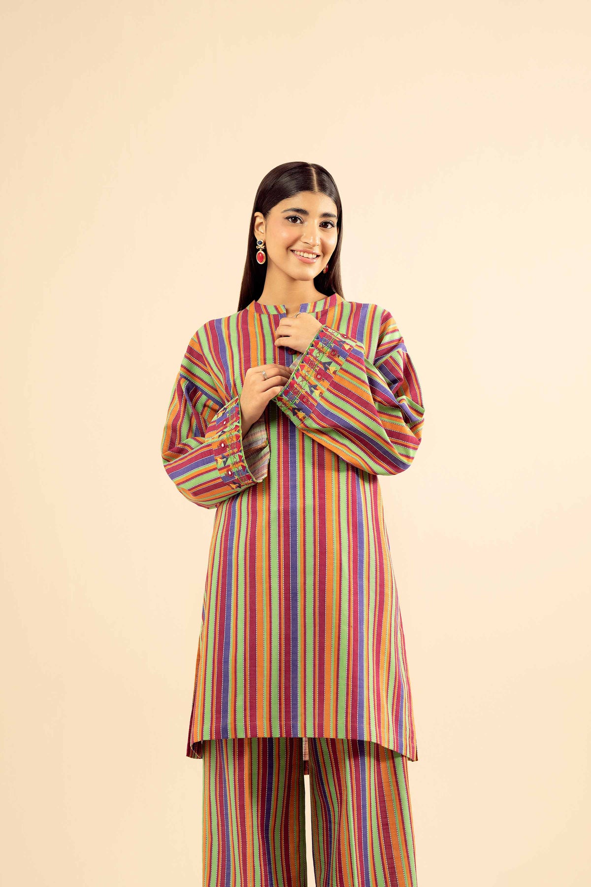 2 Piece - Printed Embroidered Suit - PW25-223 for Women - Pret Collection | Nishat | Shop Online