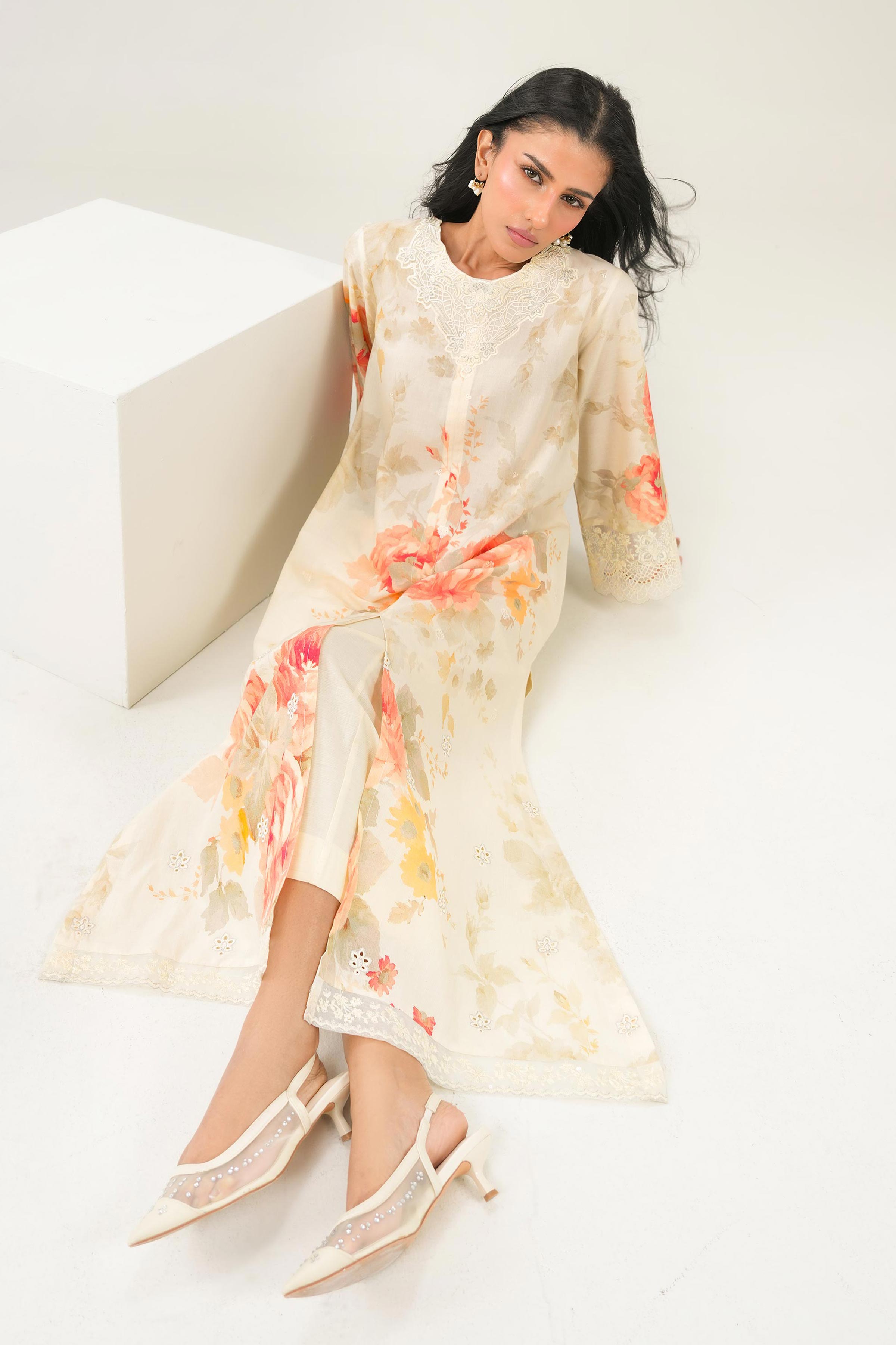 2 Piece - Printed Embroidered Suit - PW25-260 for Women - Pret Collection | Nishat | Shop Online