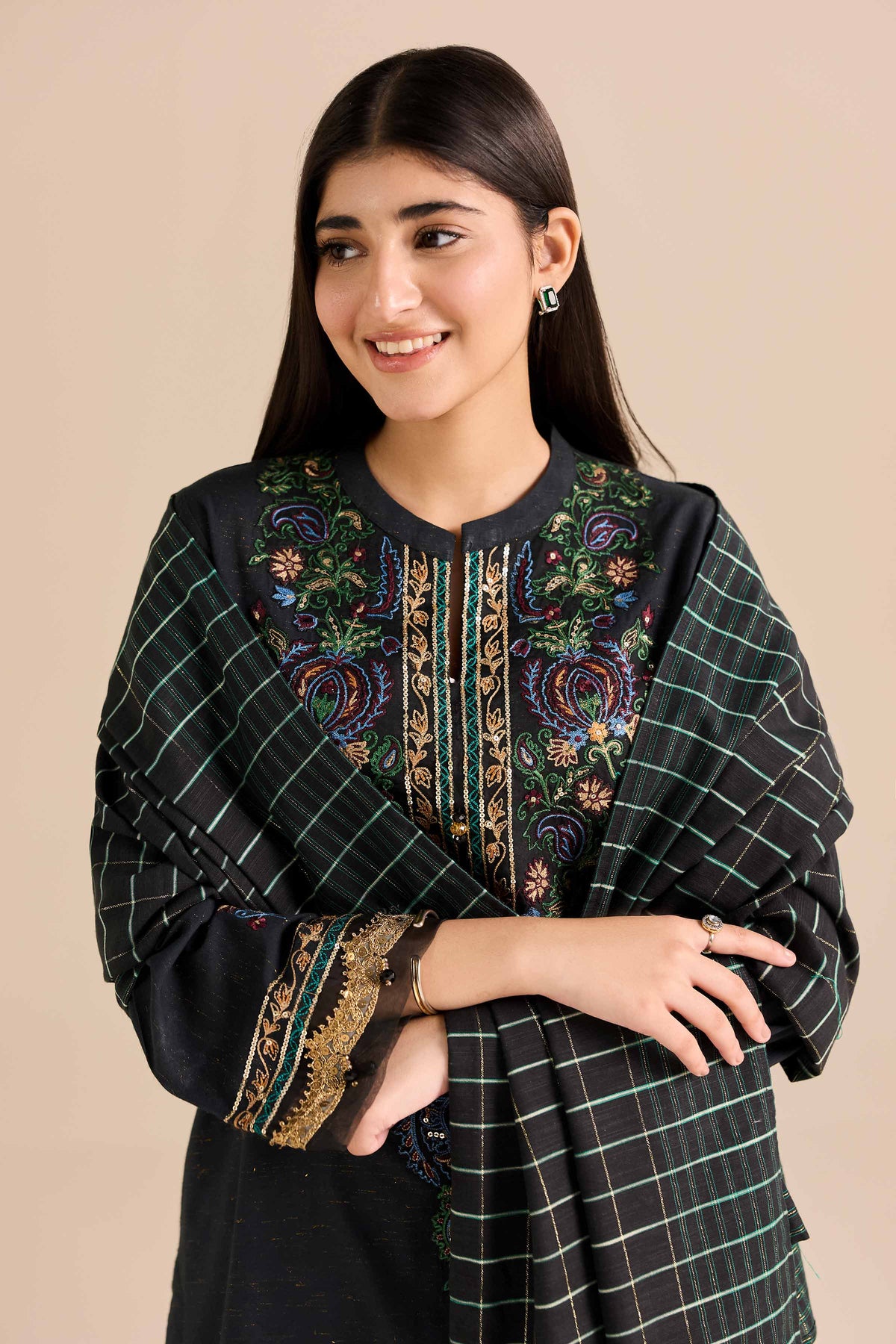 3 Piece - Embroidered Suit - PW25-265