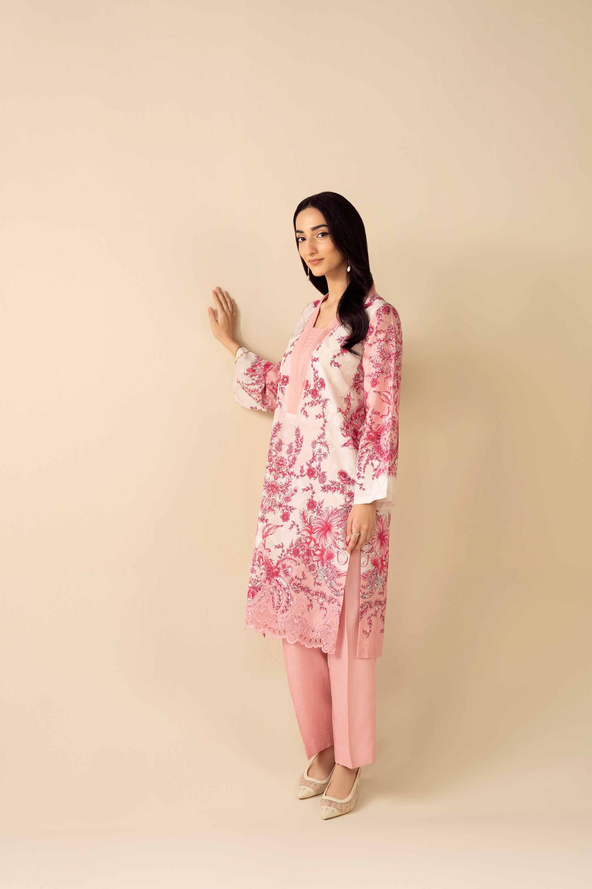 2 Piece - Printed Embroidered Suit - PW25-330