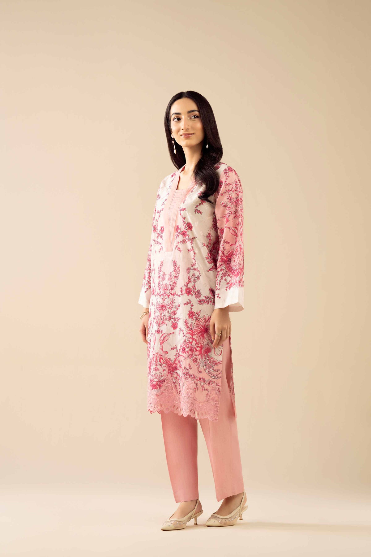 2 Piece - Printed Embroidered Suit - PW25-330