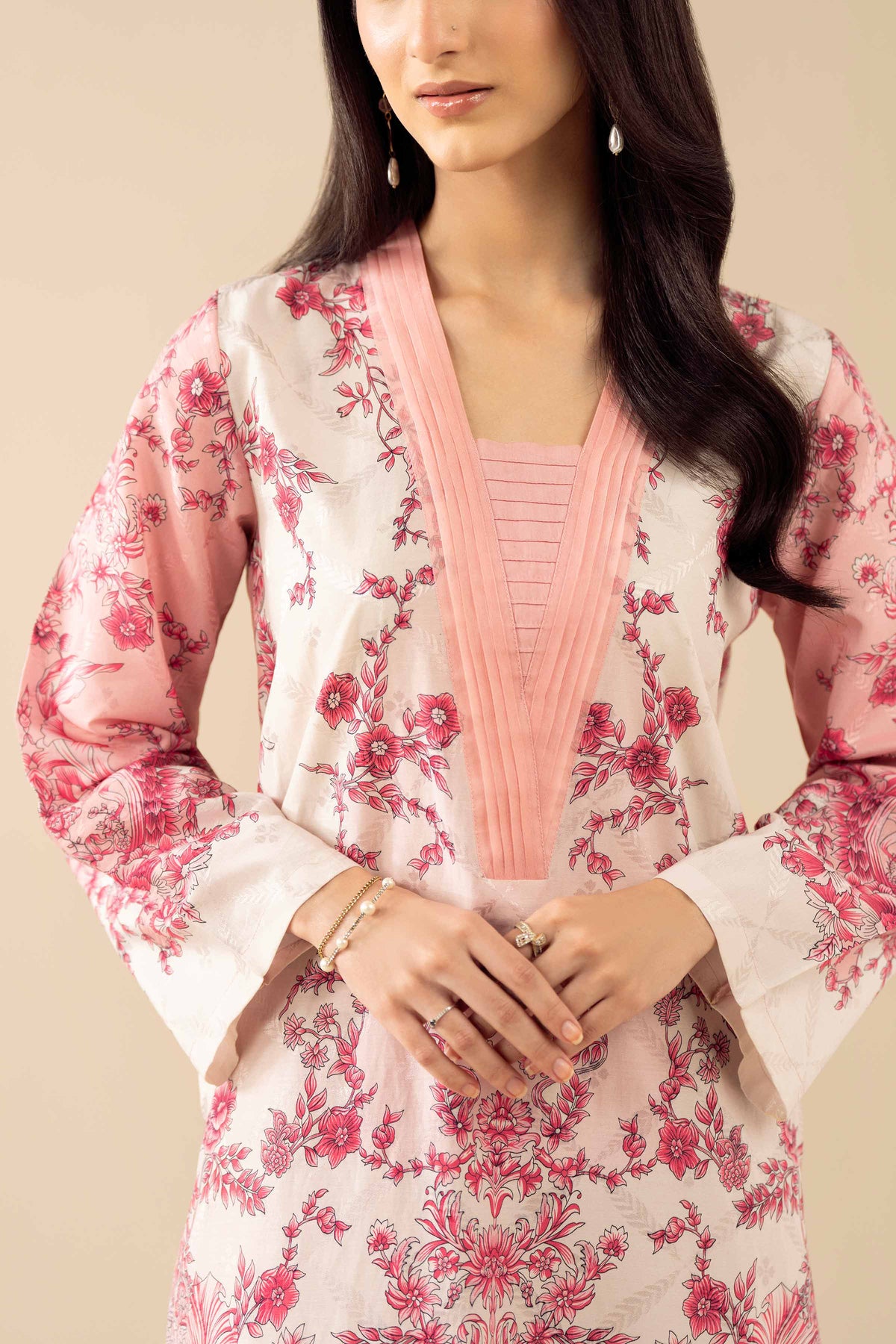 2 Piece - Printed Embroidered Suit - PW25-330