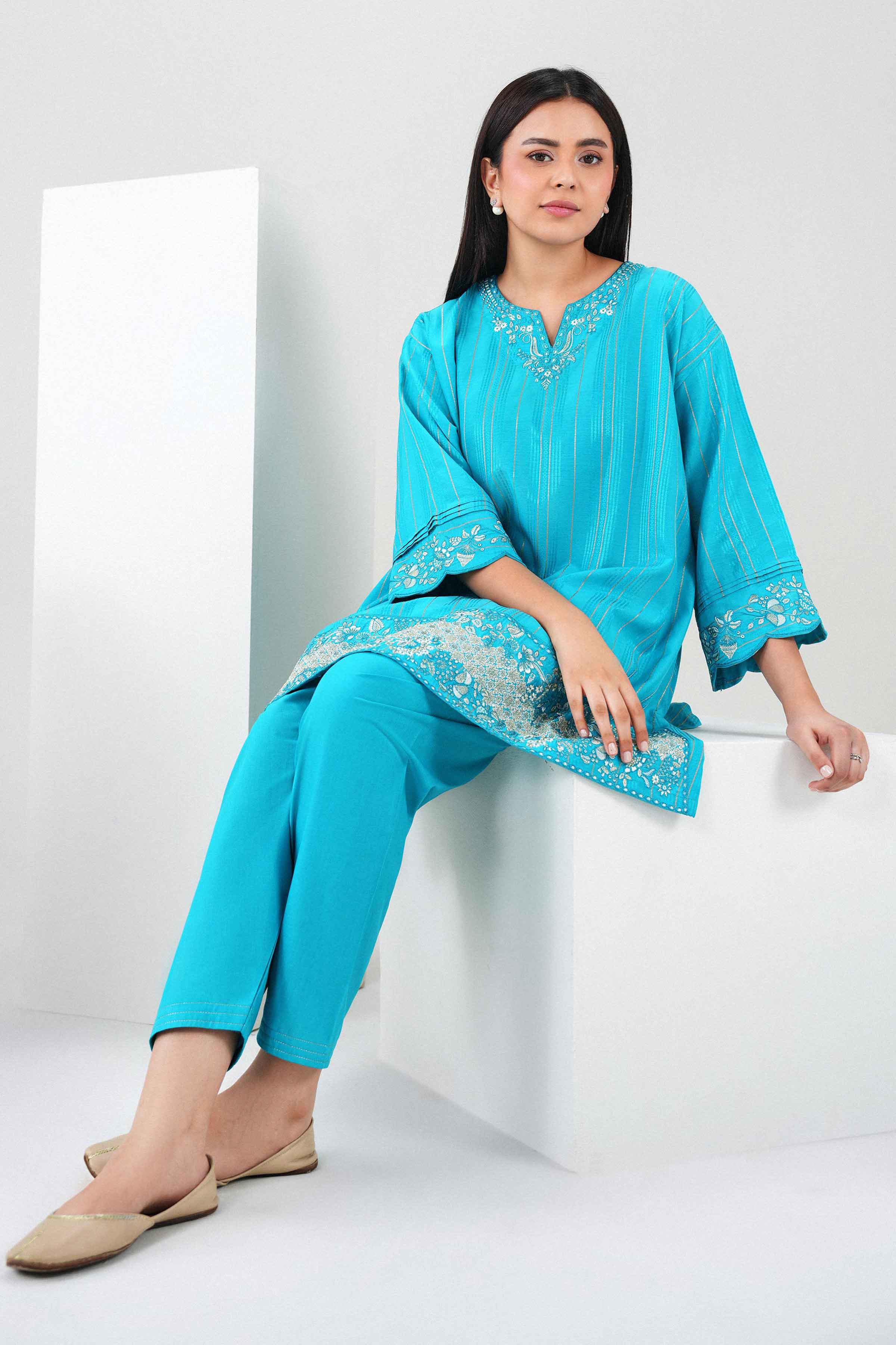 2 Piece - Embroidered Suit - PW25-368 for Women - Pret Collection | Nishat | Shop Online 