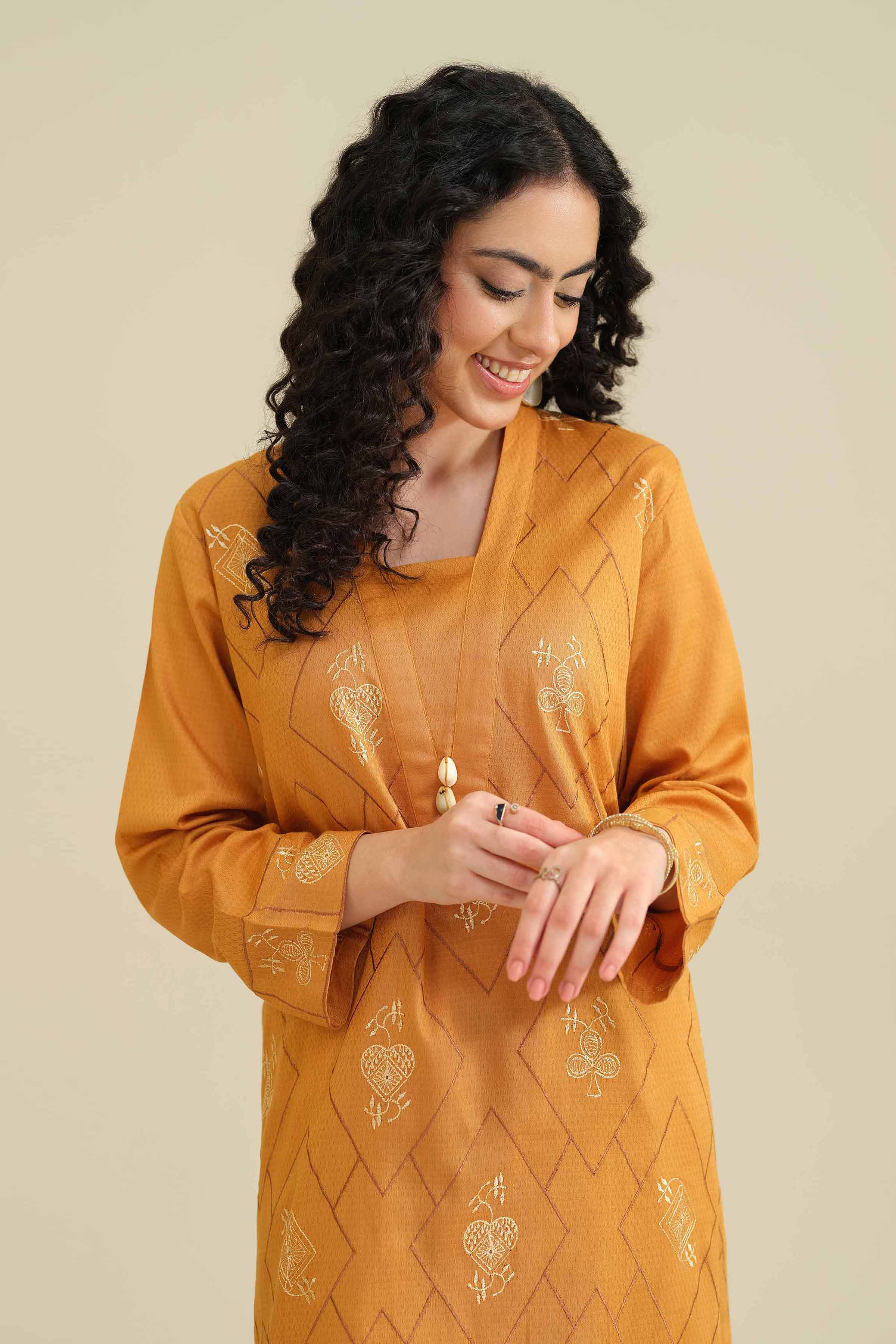 Printed Embroidered Shirt - PW25-37 for Women - Pret Collection | Nishat | Shop Online