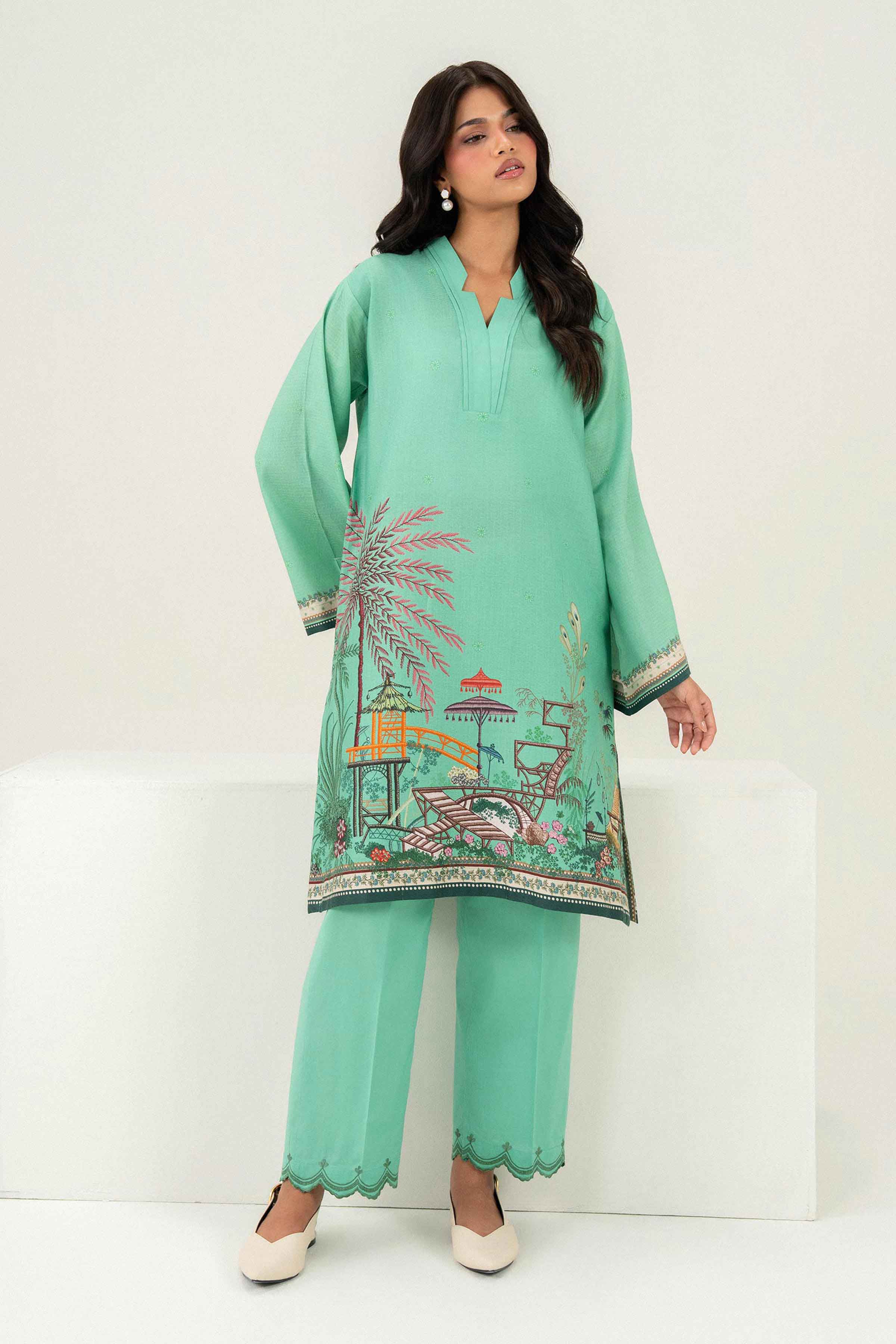 2 Piece - Printed Embroidered Suit - PW25-387 for Women - Pret Collection | Nishat | Shop Online 