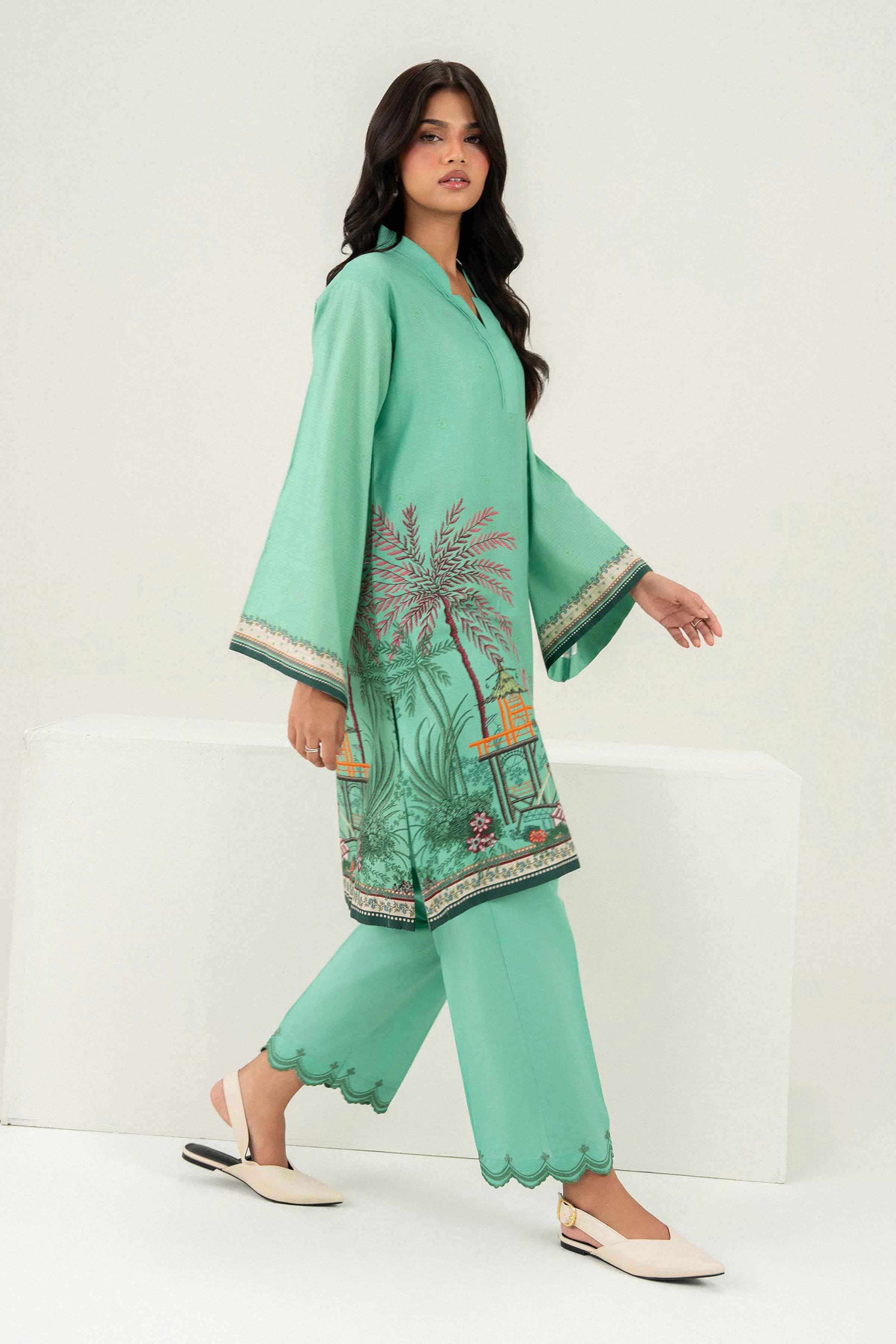 2 Piece - Printed Embroidered Suit - PW25-387 for Women - Pret Collection | Nishat | Shop Online 