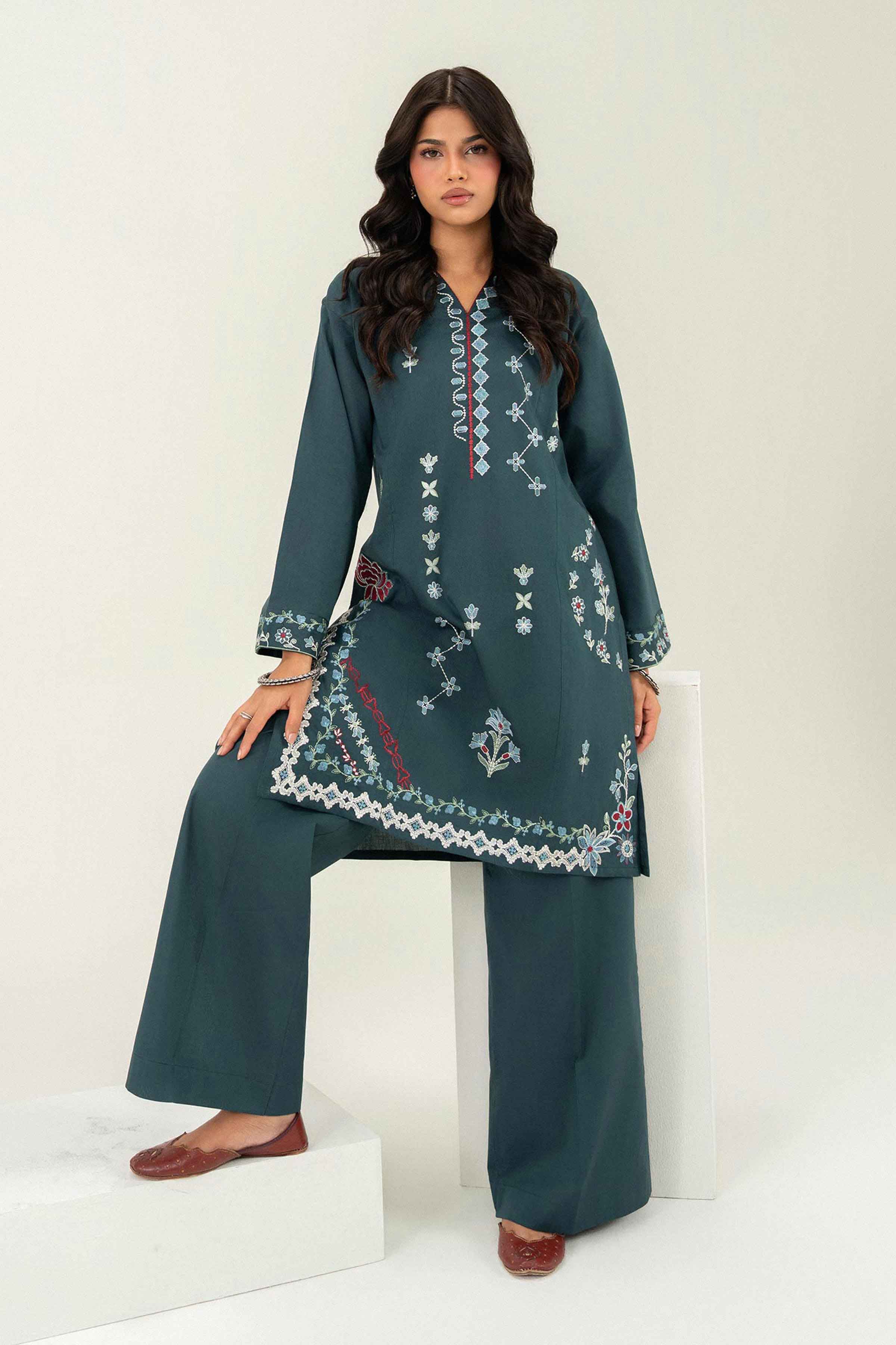 2 Piece - Embroidered Suit - PW25-390 for Women - Pret Collection | Nishat | Shop Online 