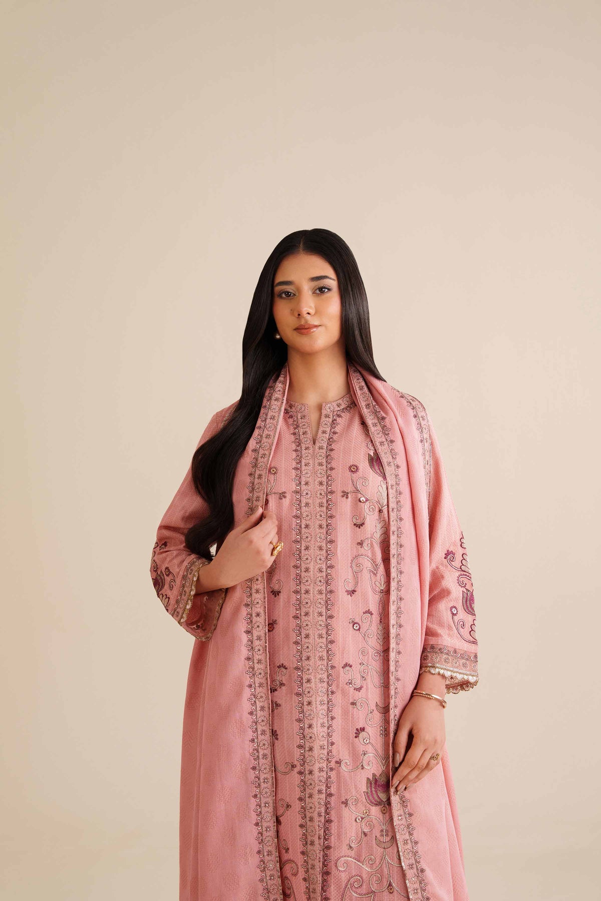 3 Piece - Embroidered Suit - PW25-405 for Women - Pret Collection | Nishat | Shop Online