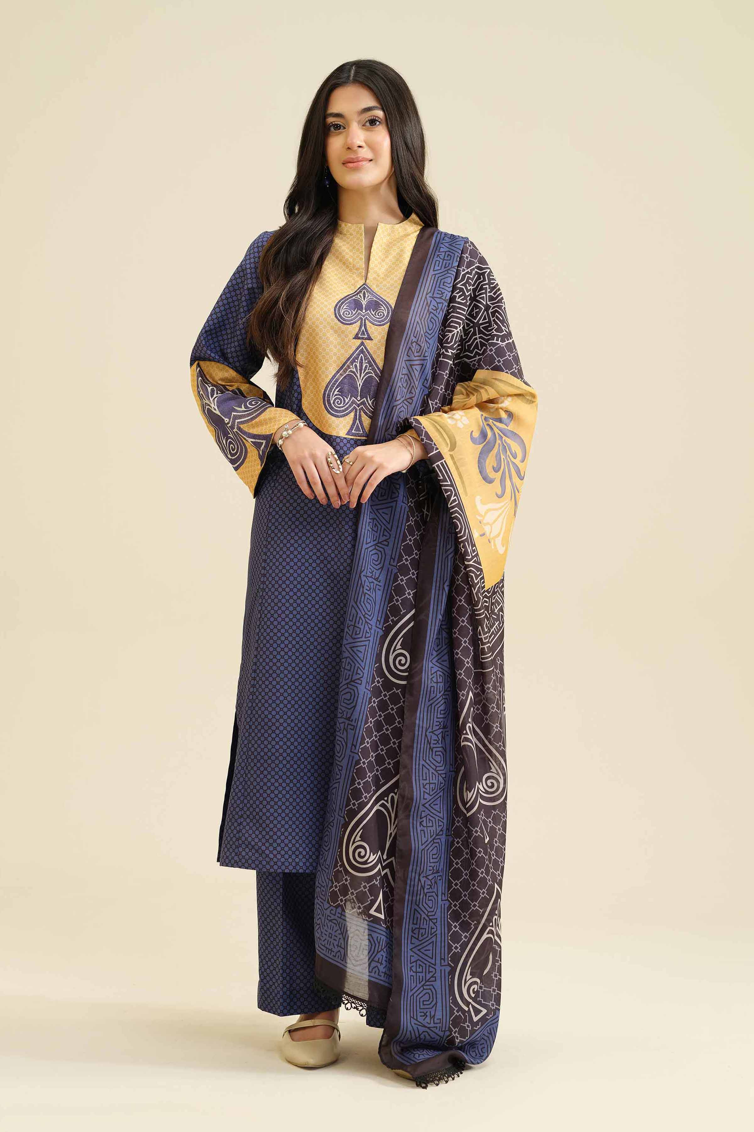 3 Piece - Printed Embroidered Suit - PW25-408 for Women - Pret Collection | Nishat | Shop Online