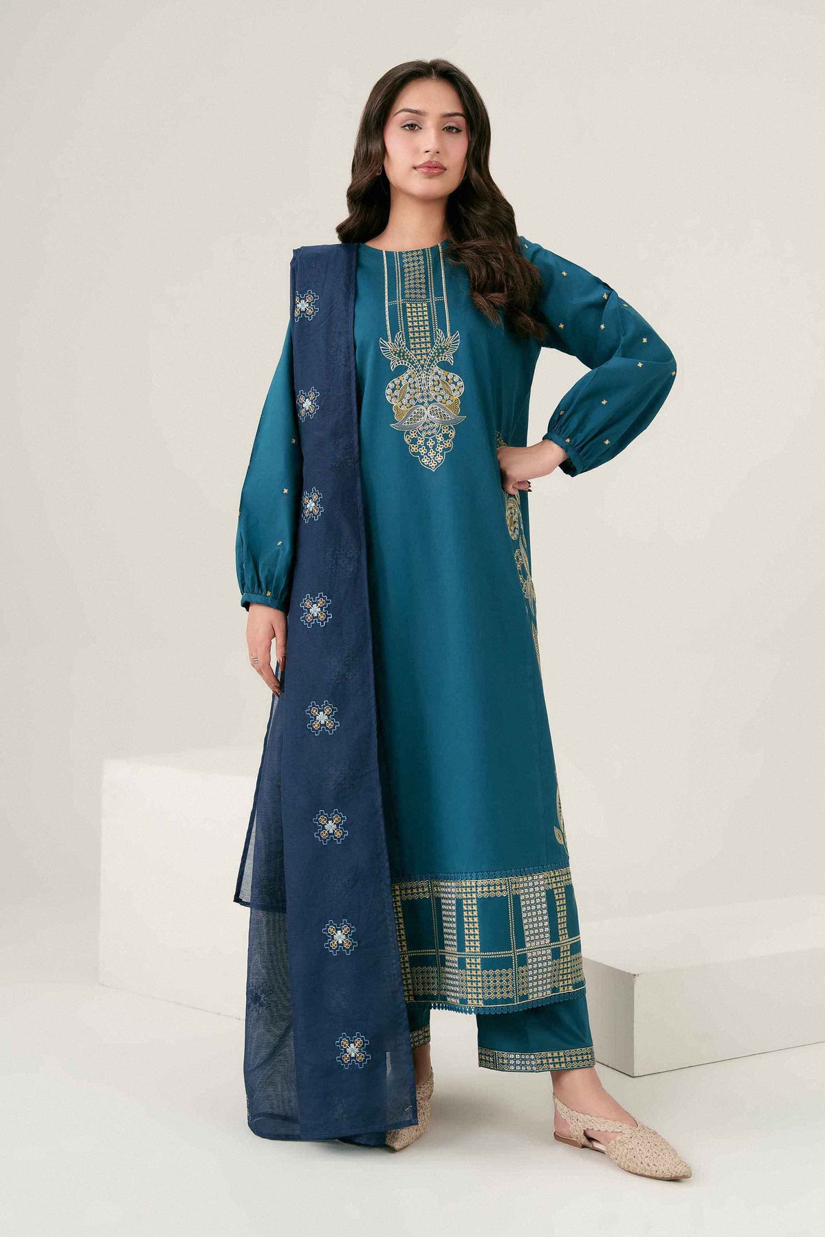 3 Piece - Embroidered Suit - PW25-414 for Women - Pret Collection | Nishat | Shop Online
