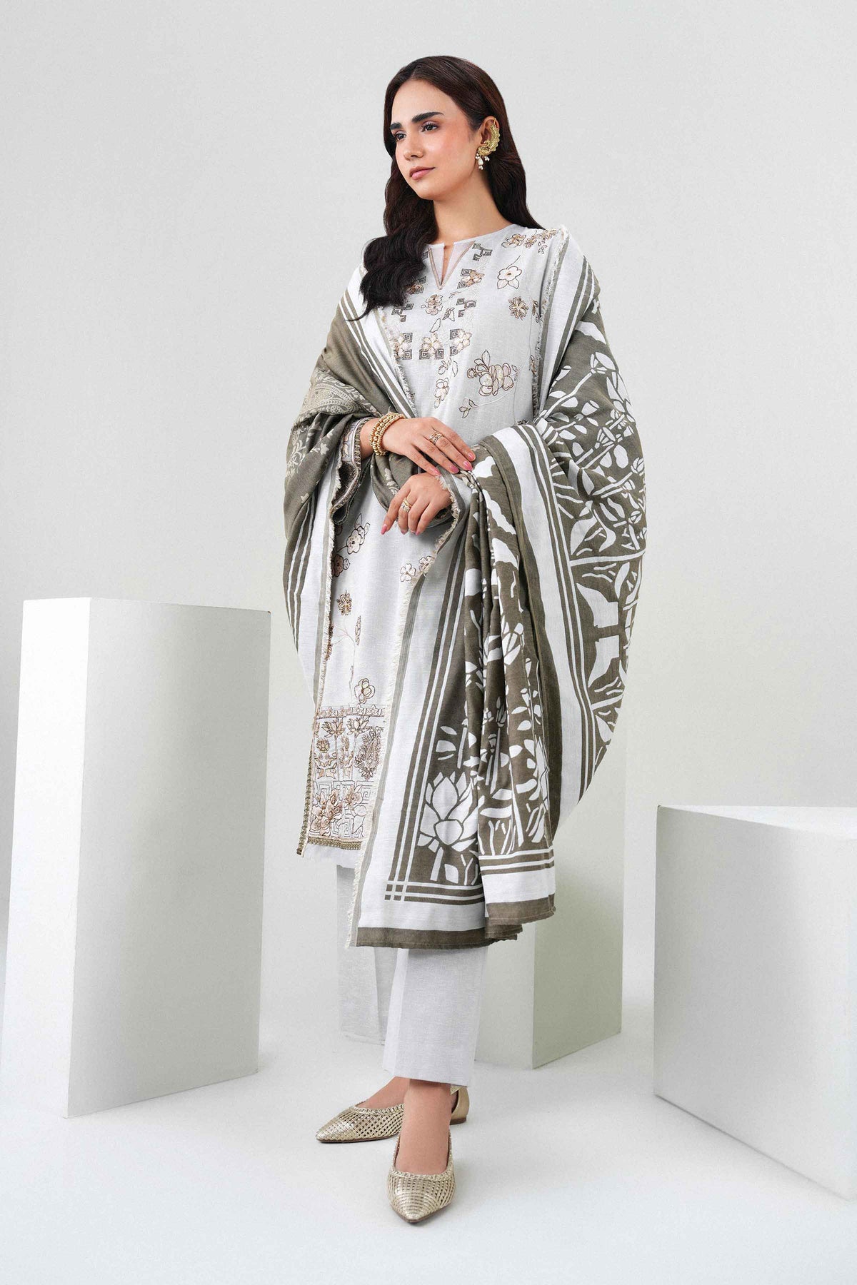 3 Piece - Embroidered Suit - PW25-437 for Women - Pret Collection | Nishat | Shop Online 
