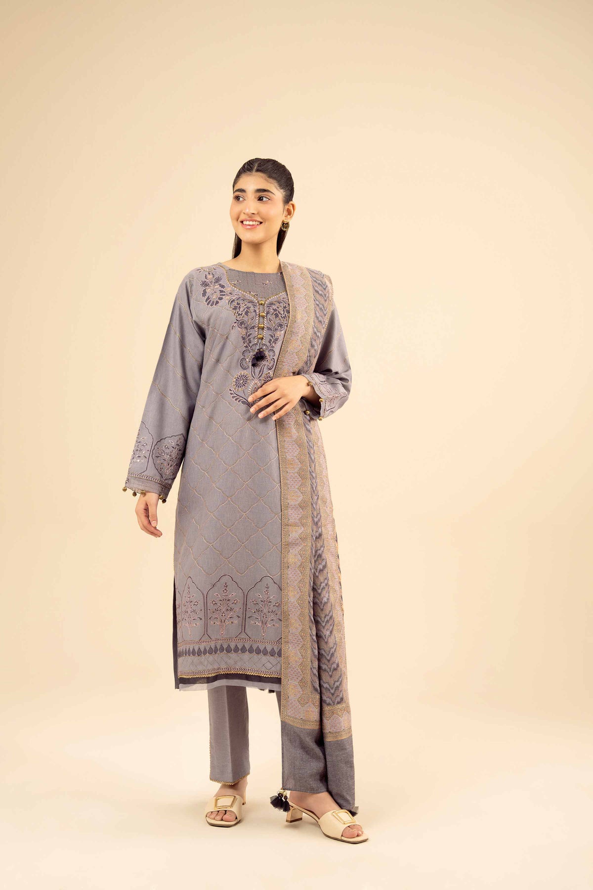 3 Piece - Embroidered Suit - PW25-446 for Women - Pret Collection | Nishat | Shop Online