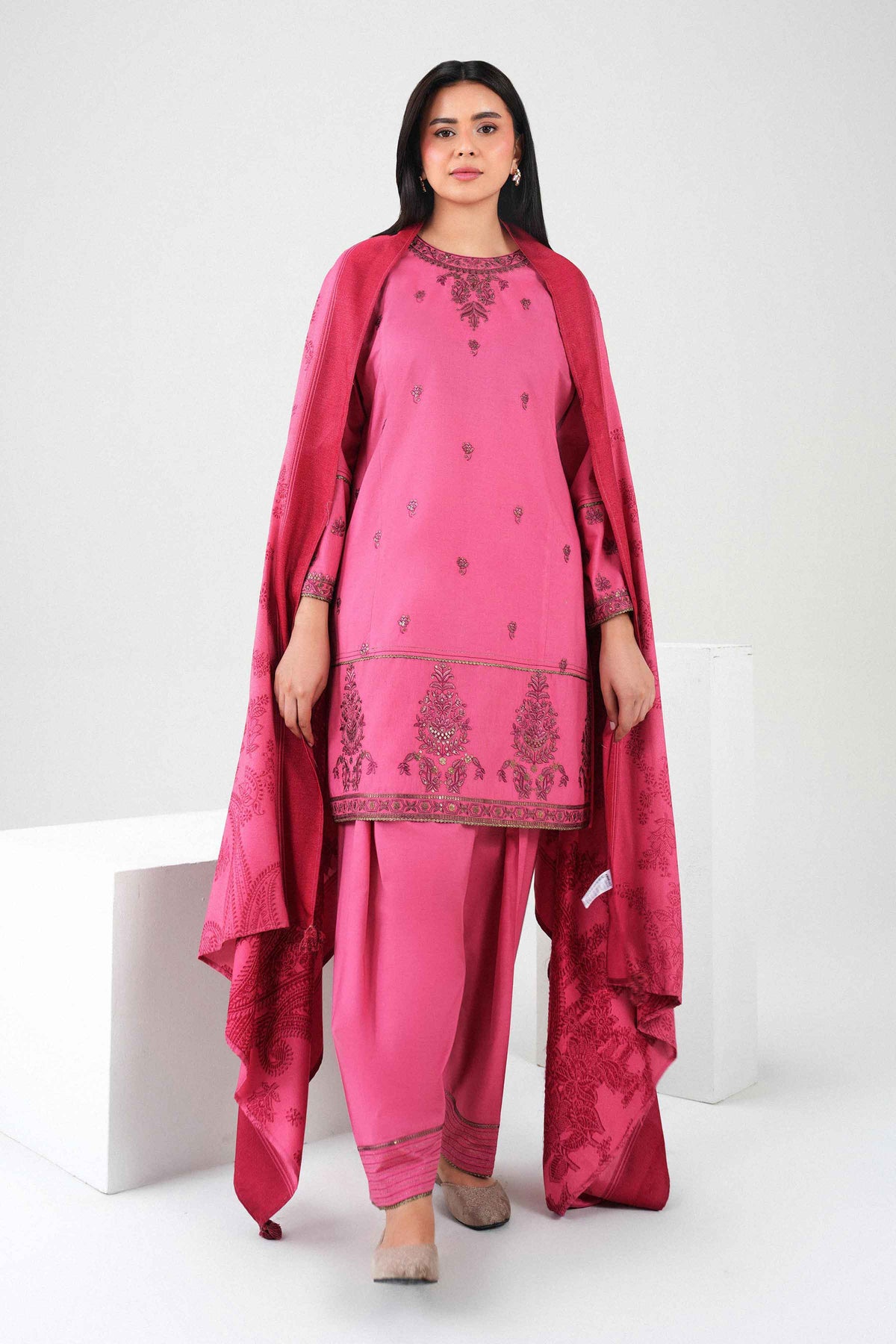 3 Piece - Embroidered Suit - PW25-459 for Women - Pret Collection | Nishat | Shop Online 