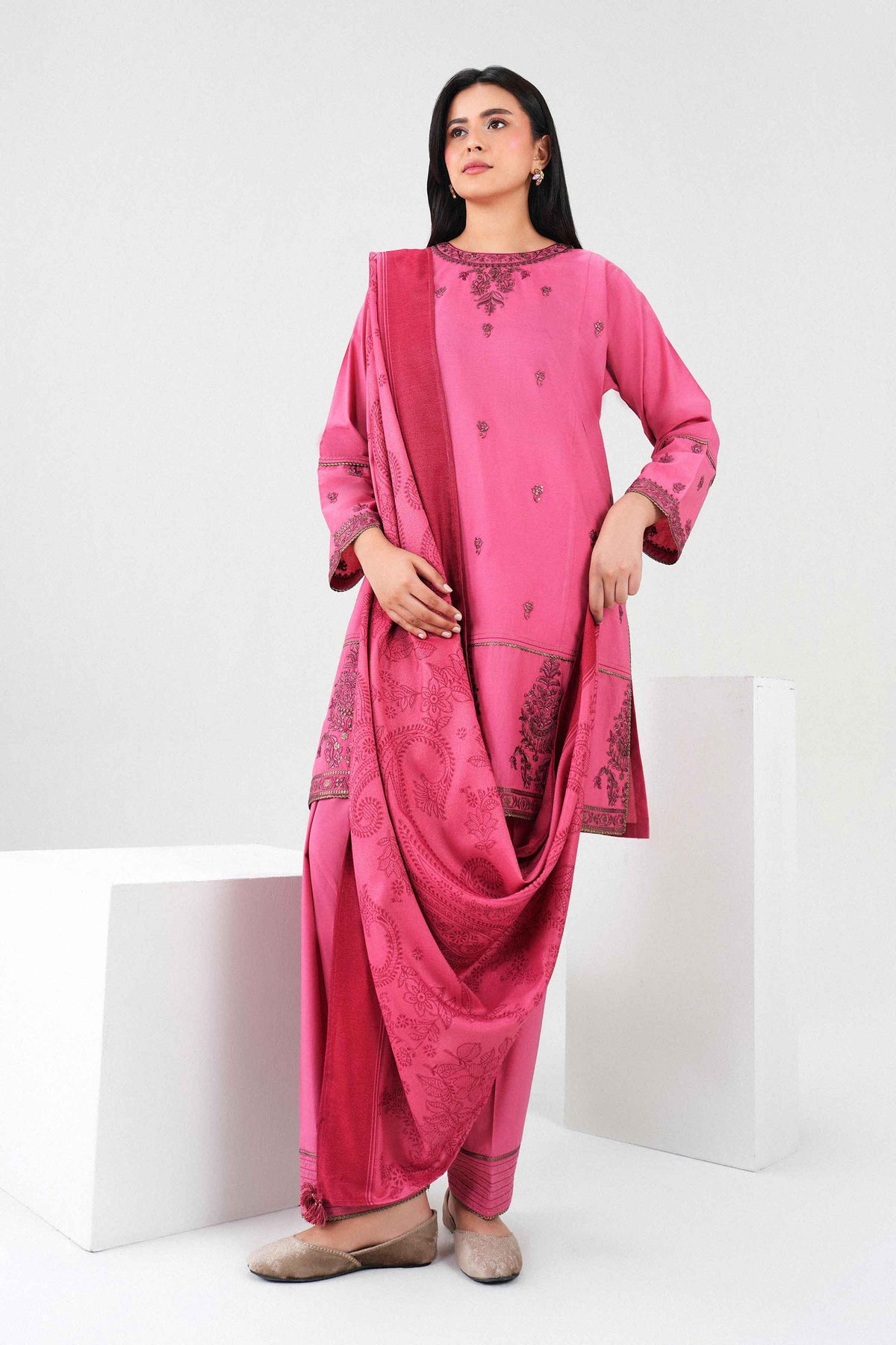 3 Piece - Embroidered Suit - PW25-459 for Women - Pret Collection | Nishat | Shop Online 