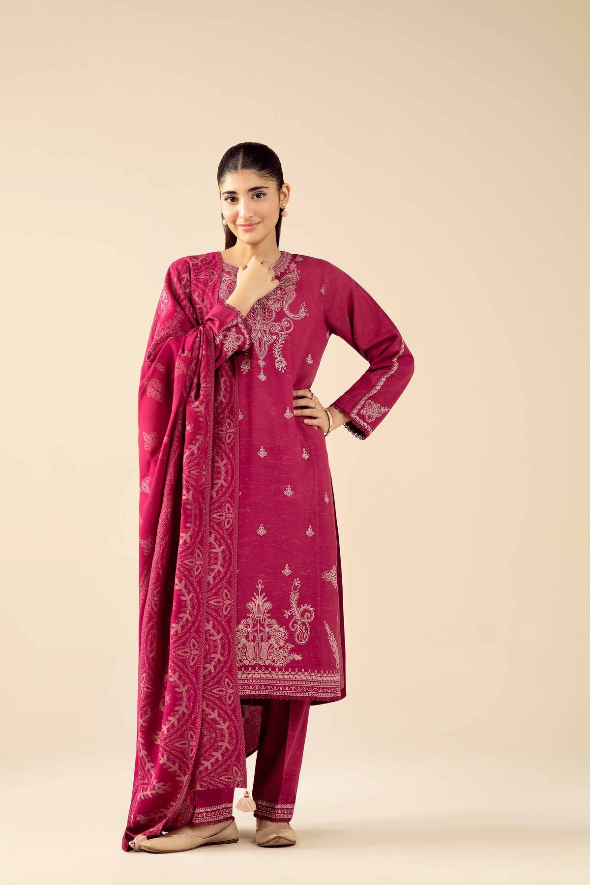 3 Piece - Embroidered Suit - PW25-461 for Women - Pret Collection | Nishat | Shop Online