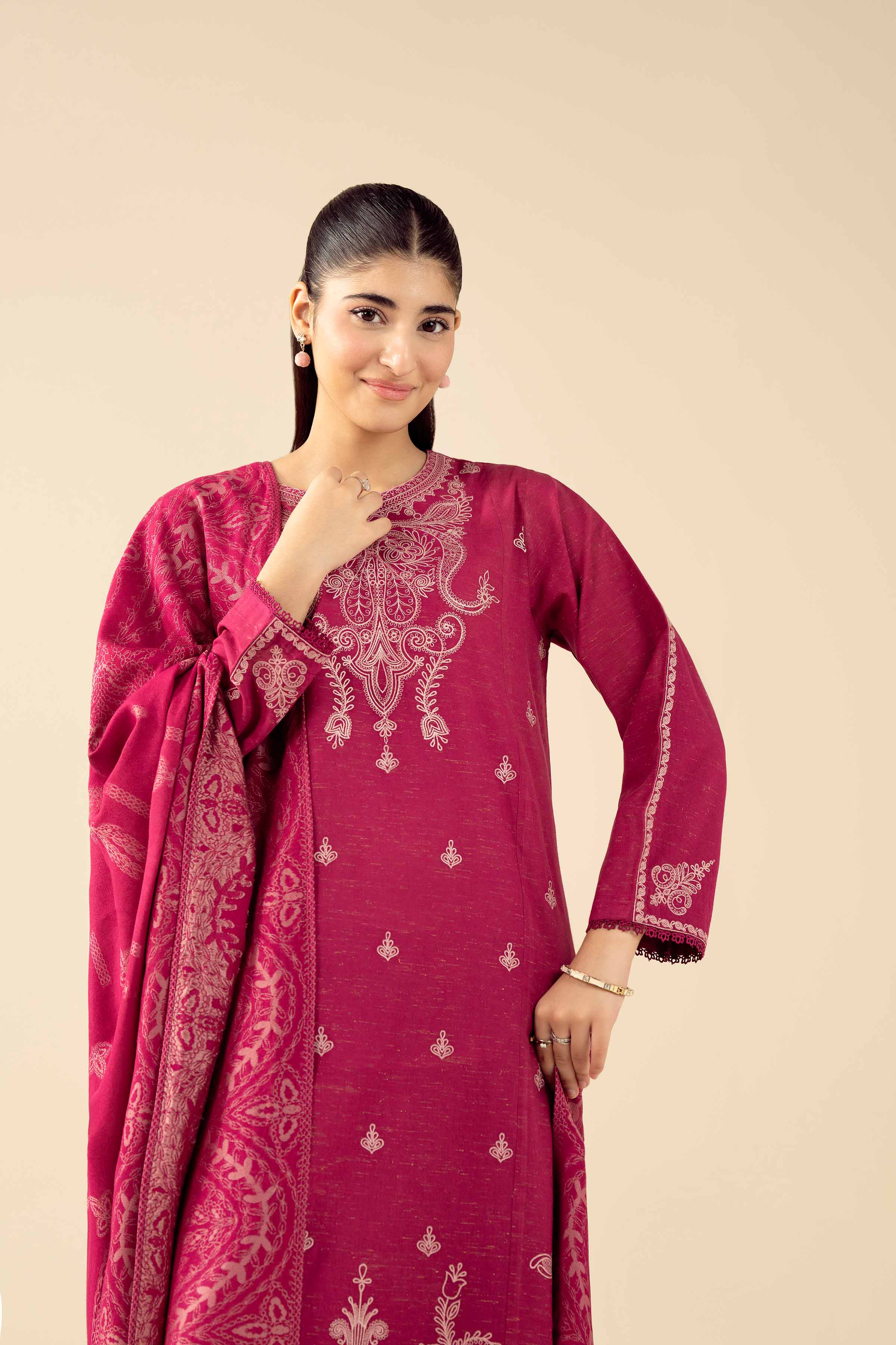3 Piece - Embroidered Suit - PW25-461 for Women - Pret Collection | Nishat | Shop Online